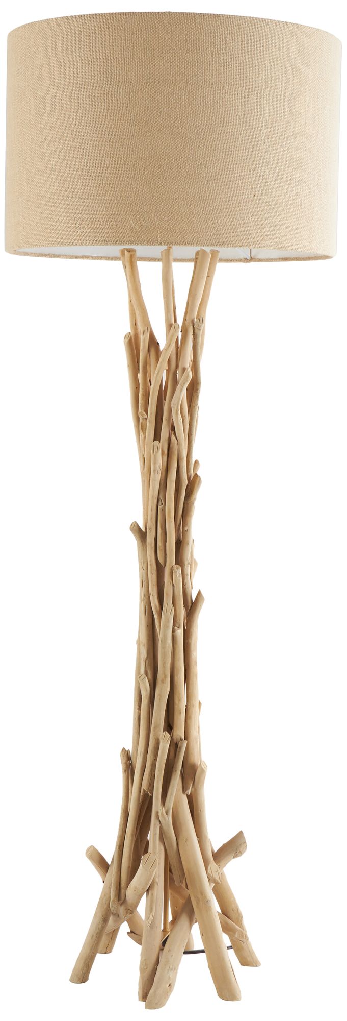 Image 6 Light Brown Driftwood Rustic Floor Lamp, 22" x 22" x 62" more views