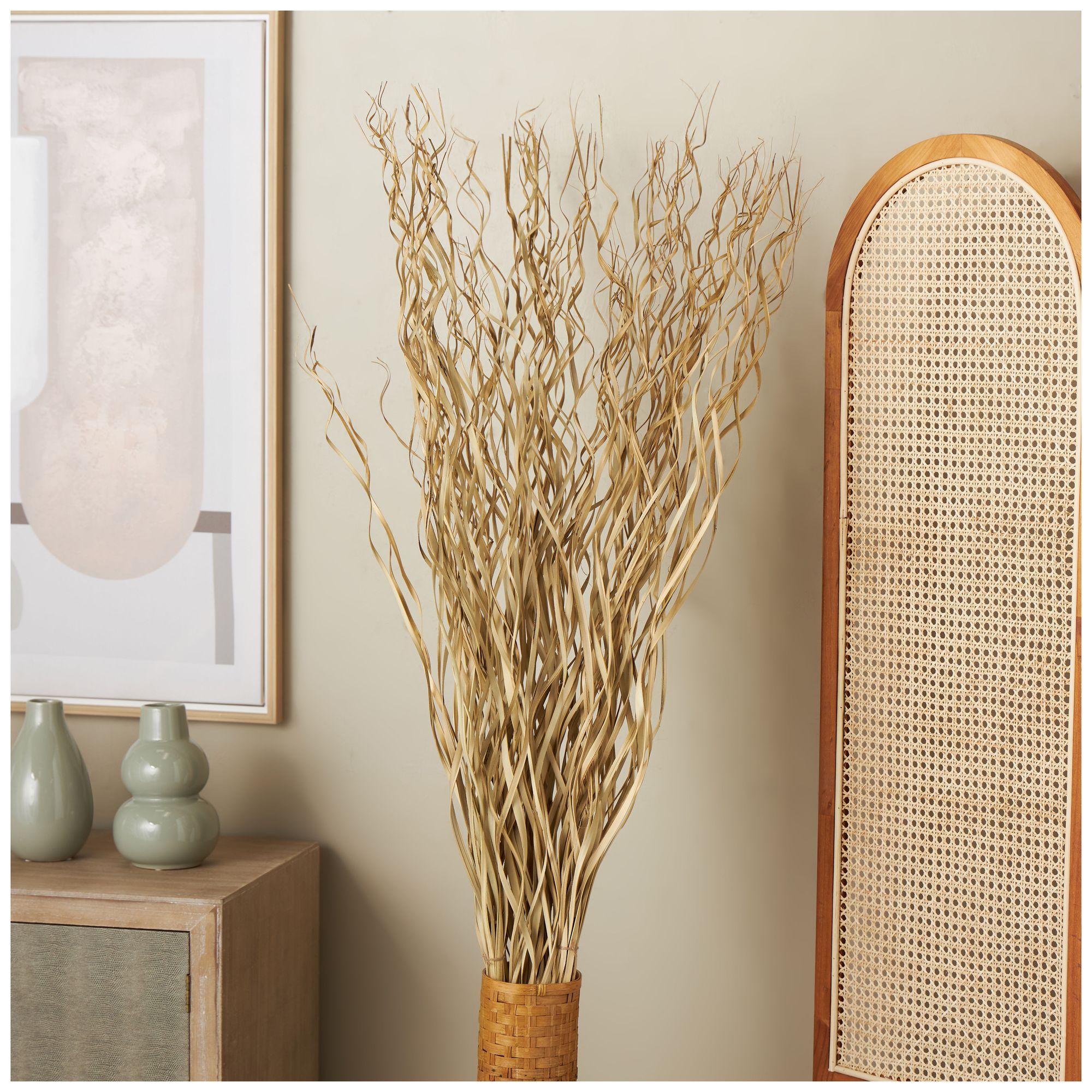 Image 4 Light Brown Palm Leaf Modern Natural Foliage, 50" x 5" x 62" more views