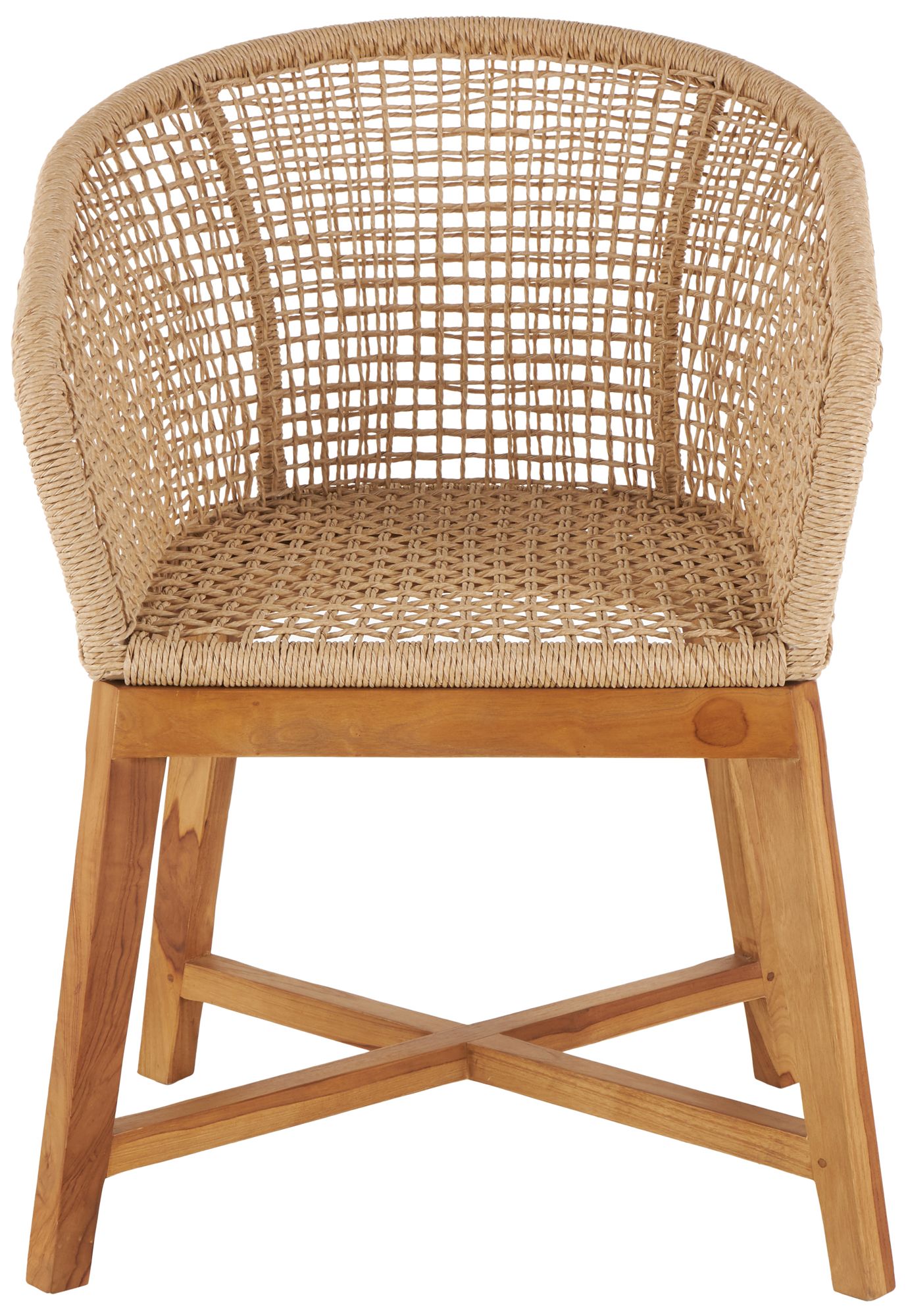 Image 6 Light Brown Plastic Rattan Contemporary Accent Chair, 23" x 25" x 33" more views