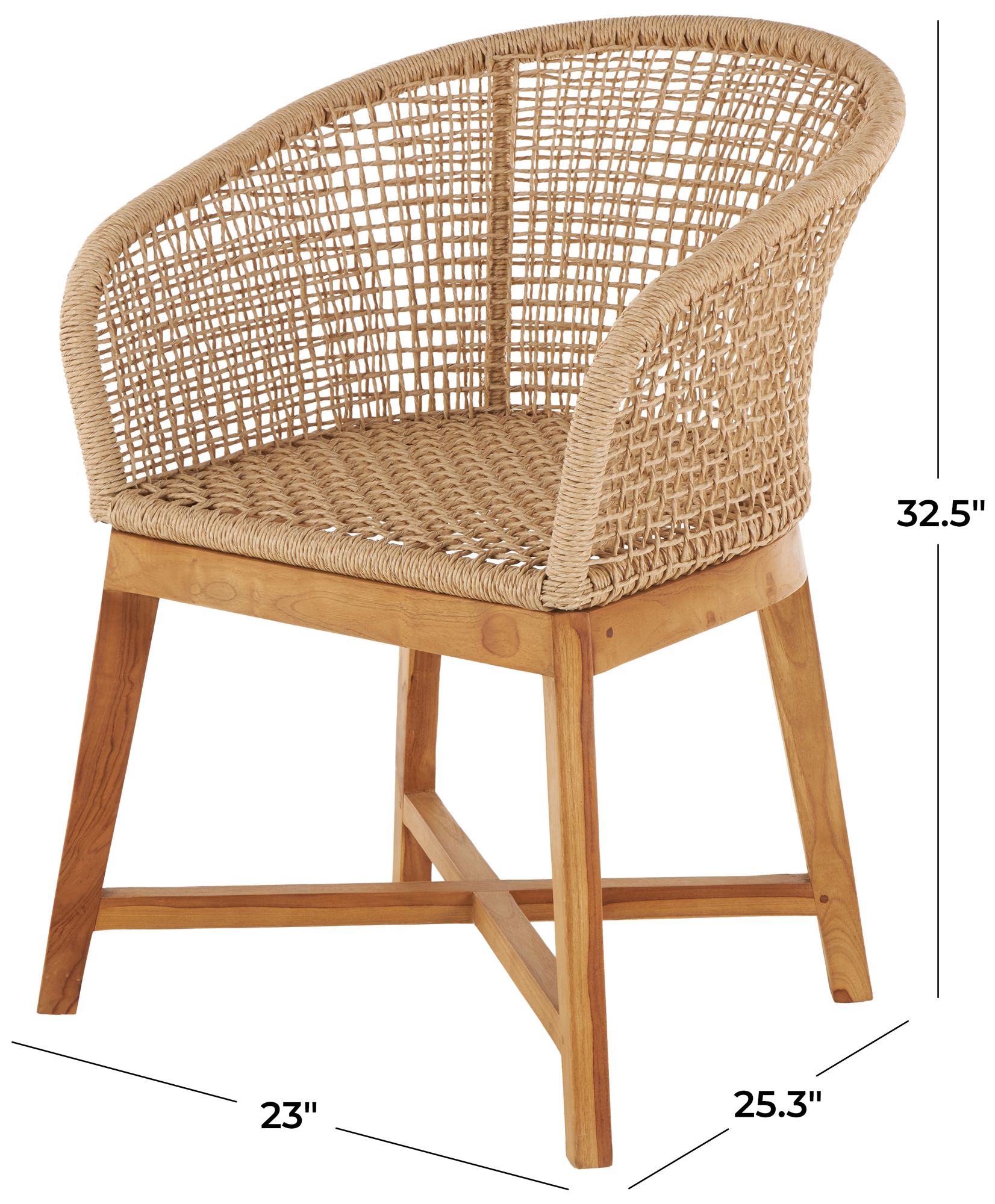 Image 7 Light Brown Plastic Rattan Contemporary Accent Chair, 23" x 25" x 33" more views