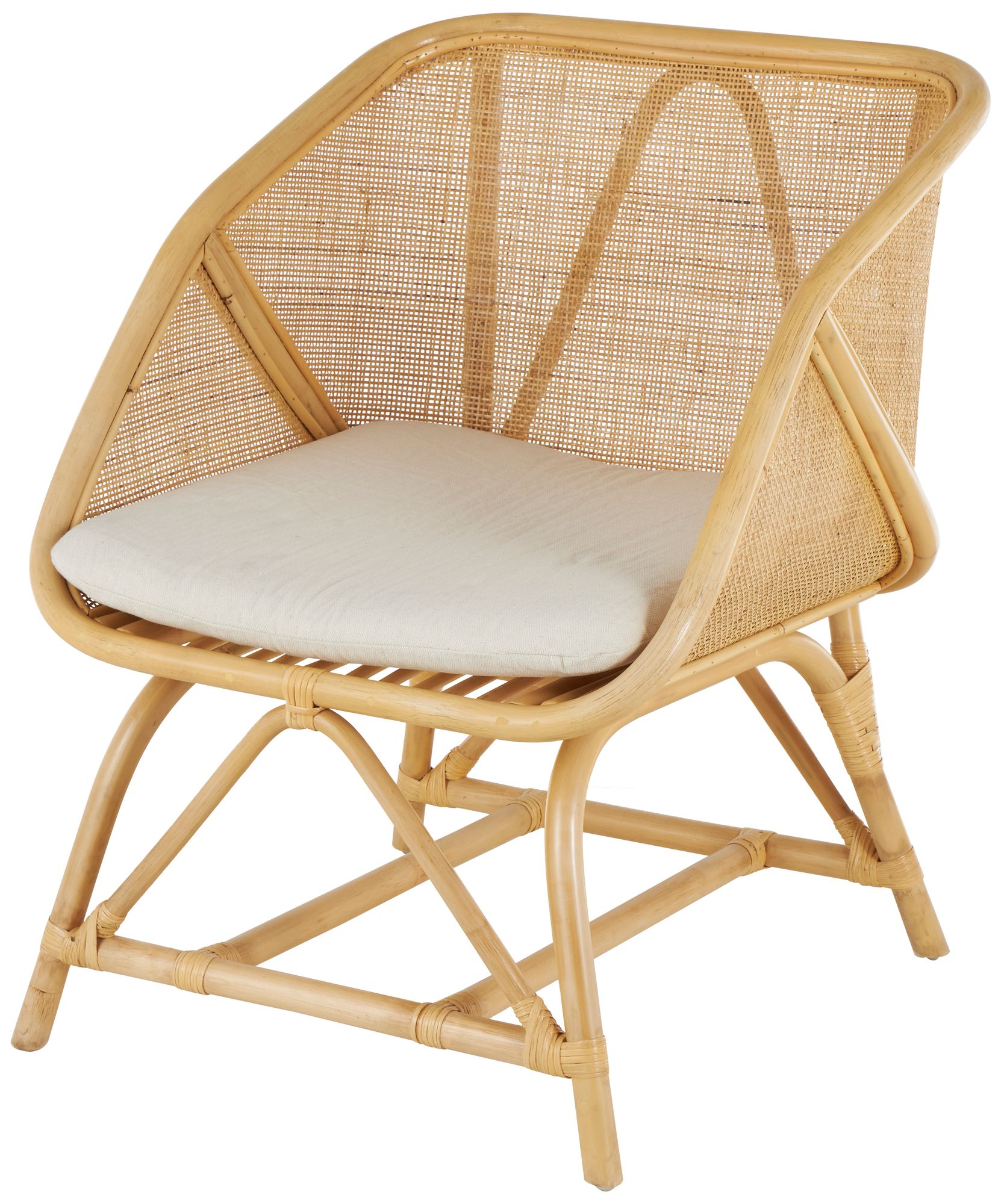 Image 2 Light Brown Rattan Traditional Accent Chair, 24" x 26" x 32"