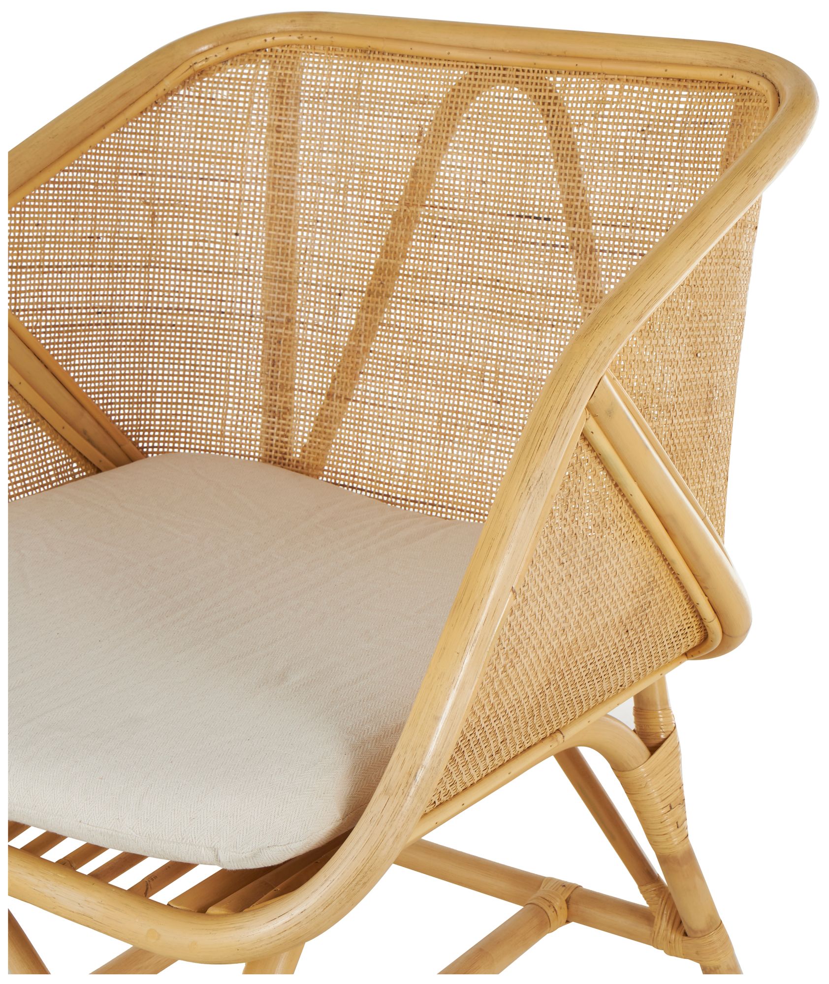 Image 4 Light Brown Rattan Traditional Accent Chair, 24" x 26" x 32" more views