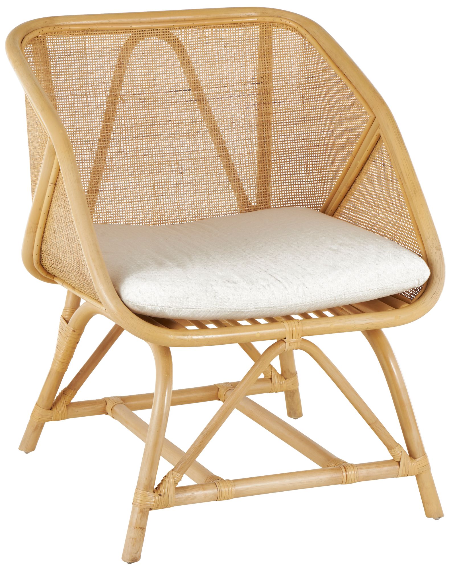 Image 6 Light Brown Rattan Traditional Accent Chair, 24" x 26" x 32" more views
