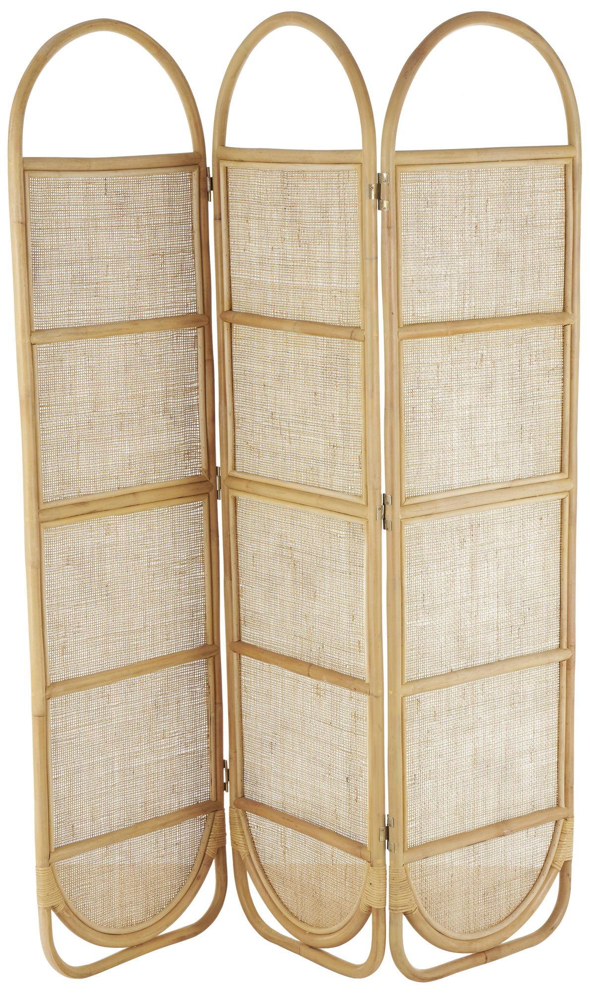 Image 2 Light Brown Rattan Traditional Room Divider Screen, 51" x 17" x 71"