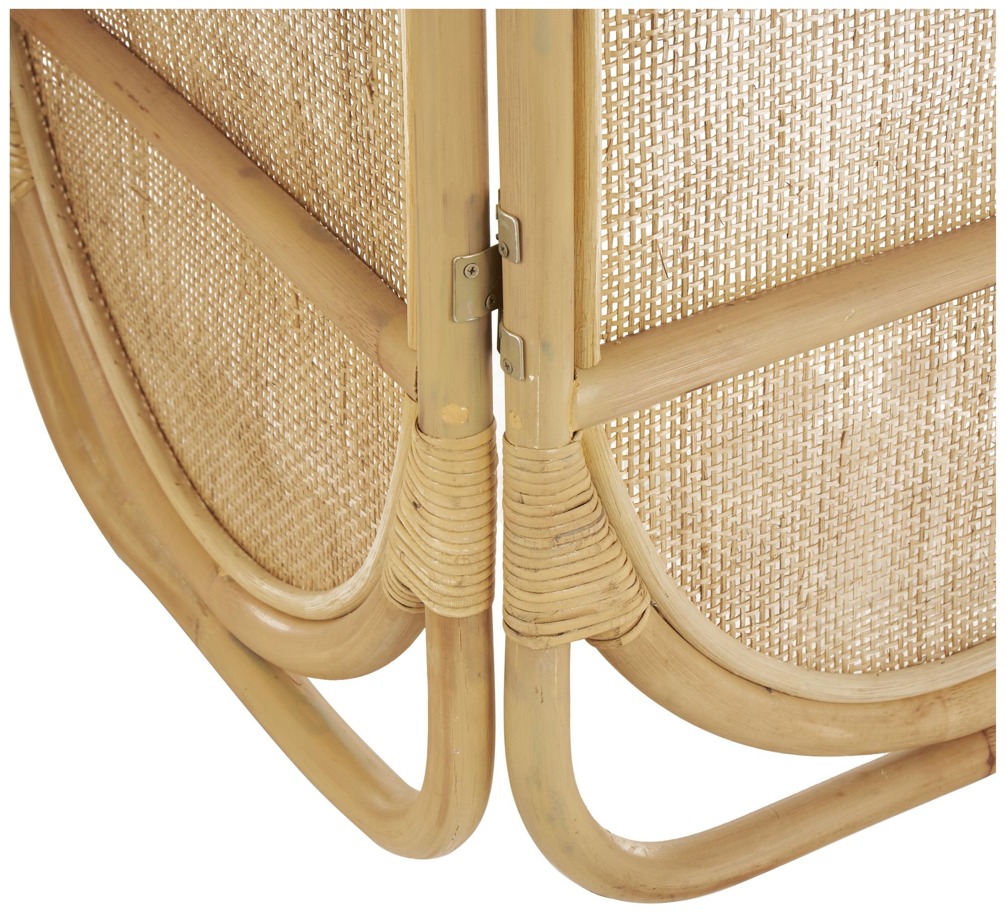 Image 3 Light Brown Rattan Traditional Room Divider Screen, 51" x 17" x 71" more views