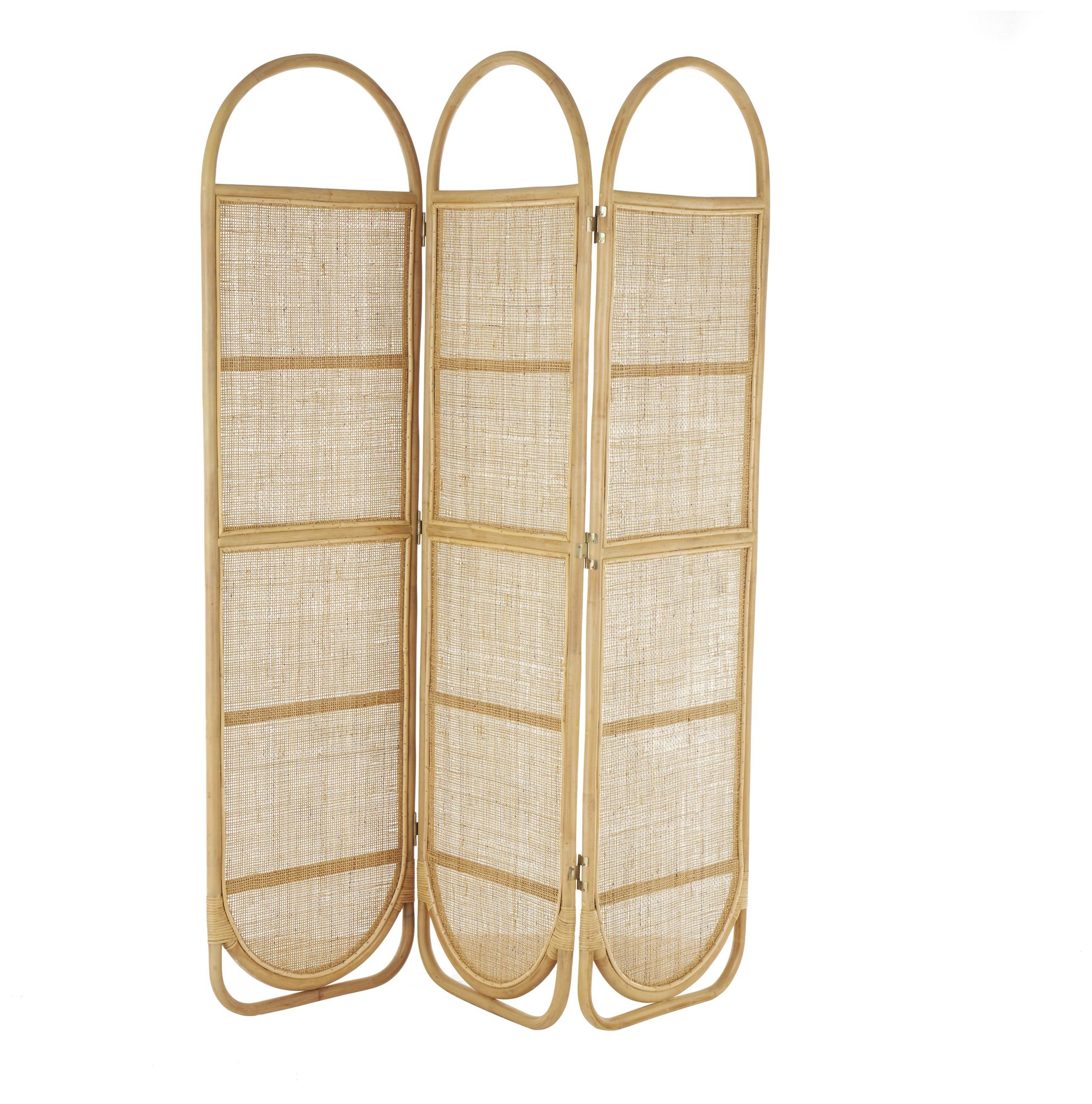 Image 5 Light Brown Rattan Traditional Room Divider Screen, 51" x 17" x 71" more views