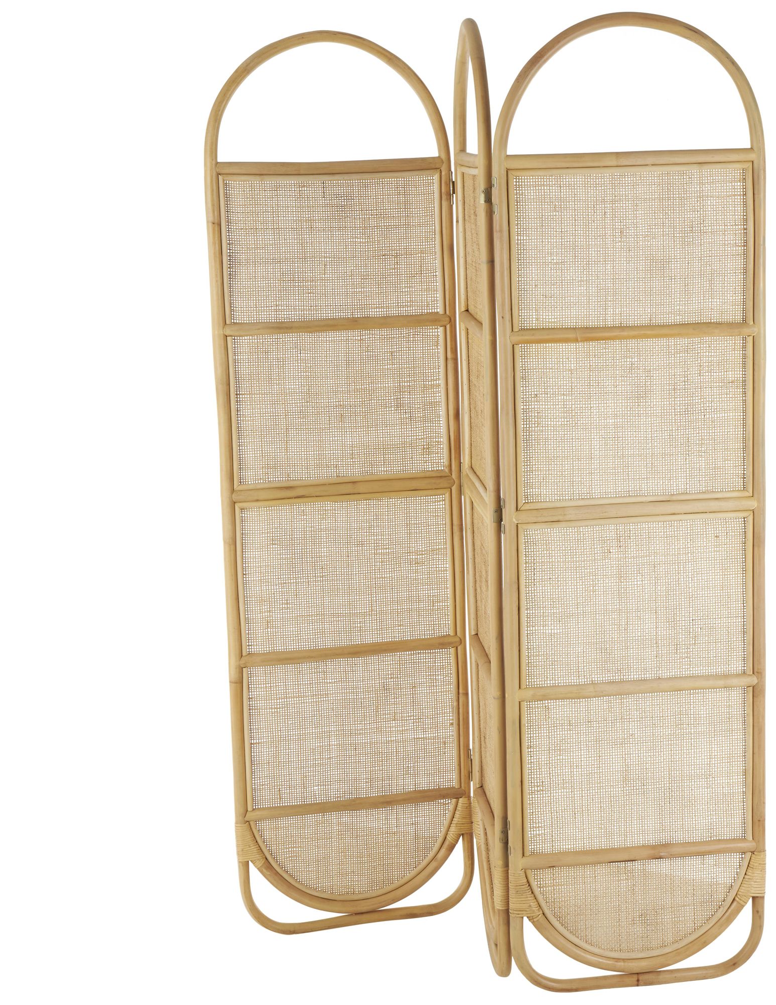 Image 6 Light Brown Rattan Traditional Room Divider Screen, 51" x 17" x 71" more views