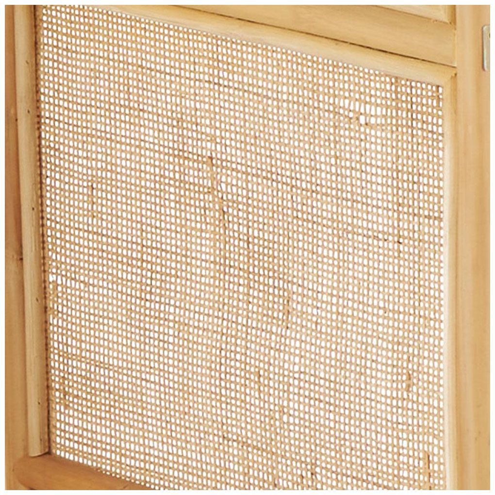 Light Brown Rattan Traditional Room Divider Screen, 51" x 17" x 71"