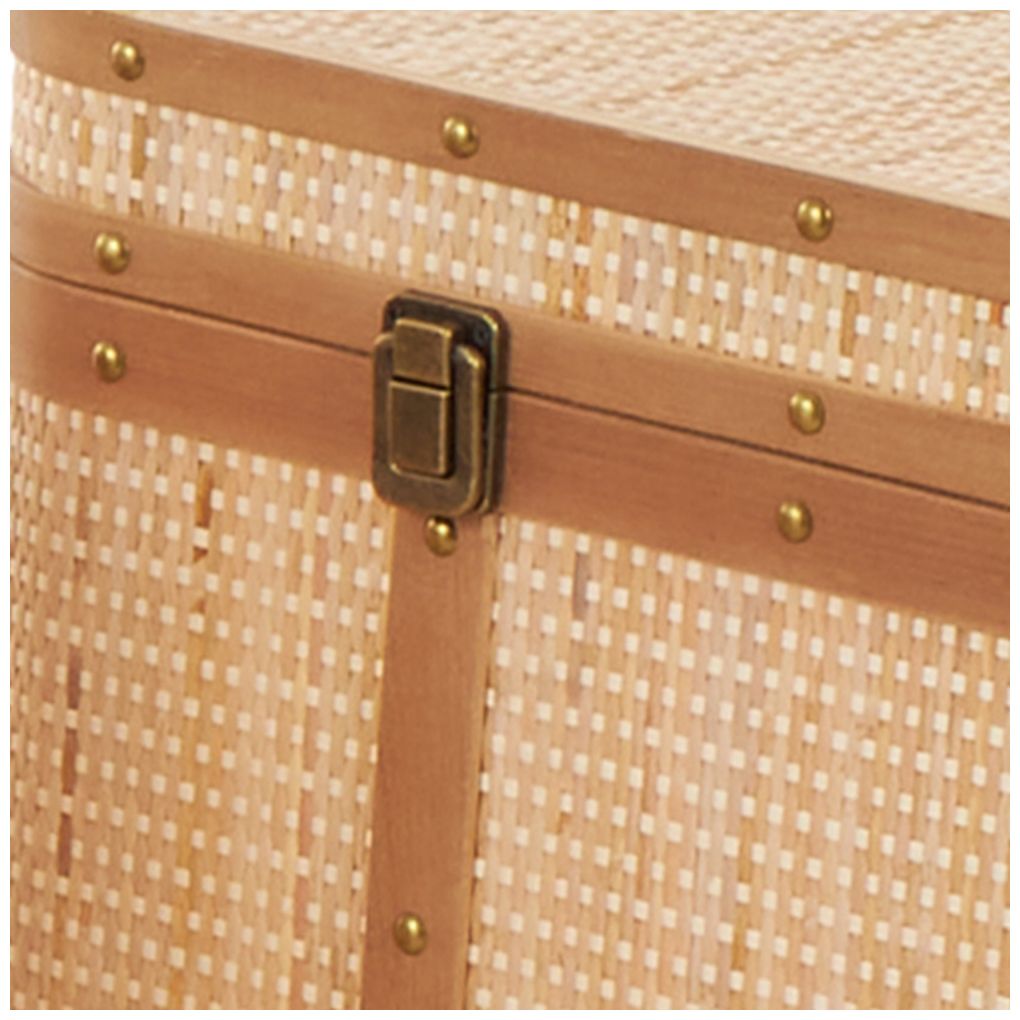Light Brown Rattan Traditional Trunk, S/3 28", 26", 23"W