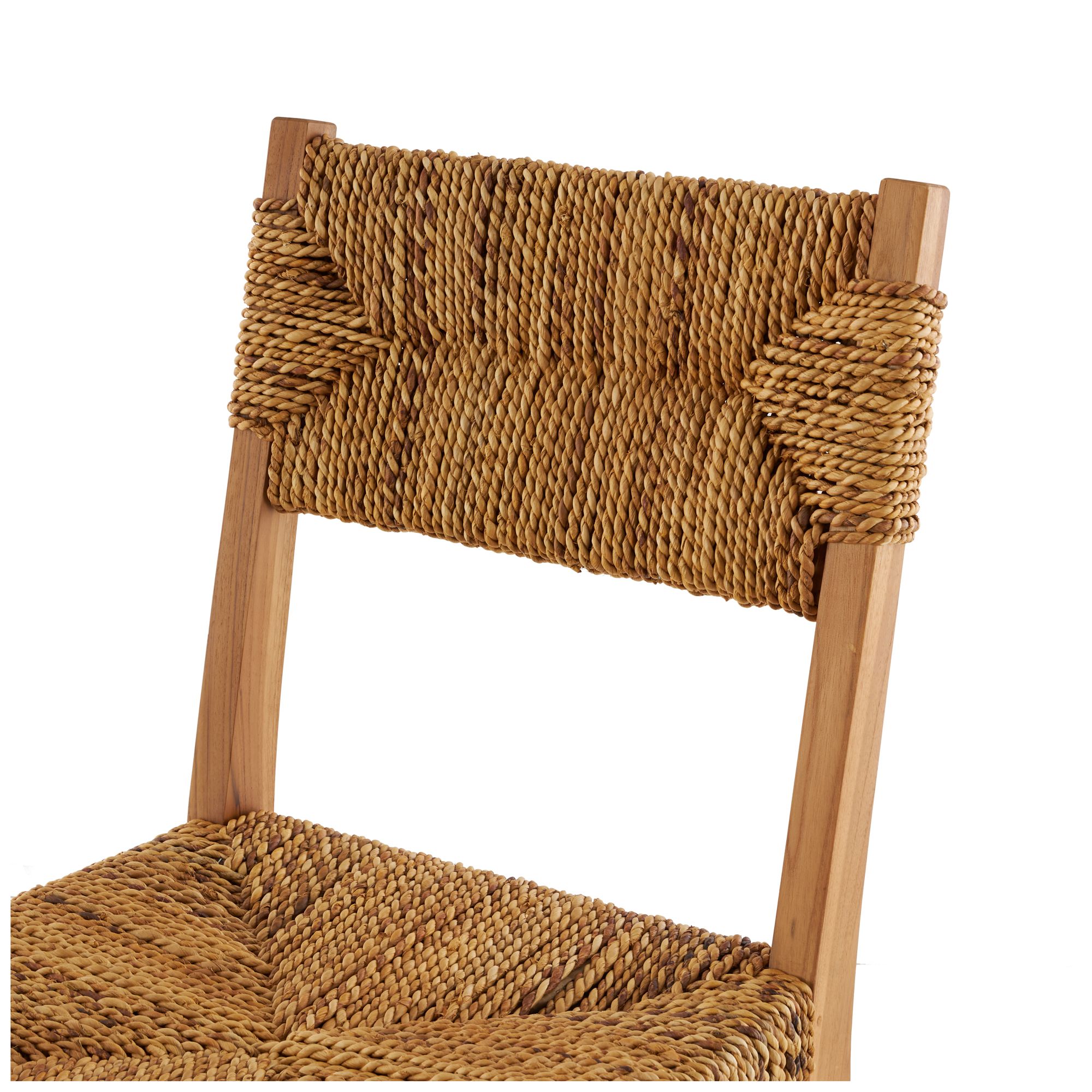 Image 4 Light Brown Teak Wood Bohemian Accent Chair, S/2 19"W, 34"H more views