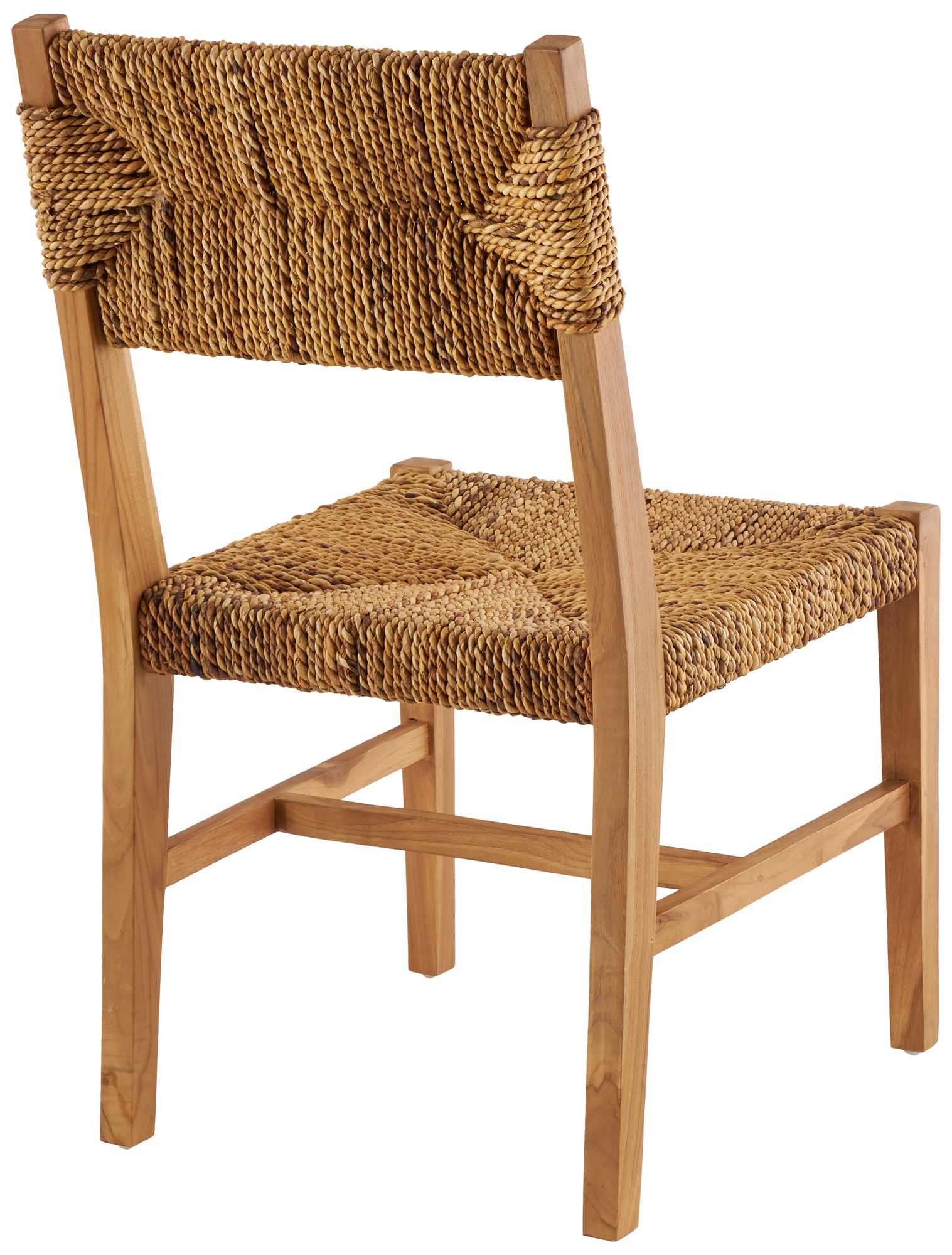 Image 5 Light Brown Teak Wood Bohemian Accent Chair, S/2 19"W, 34"H more views