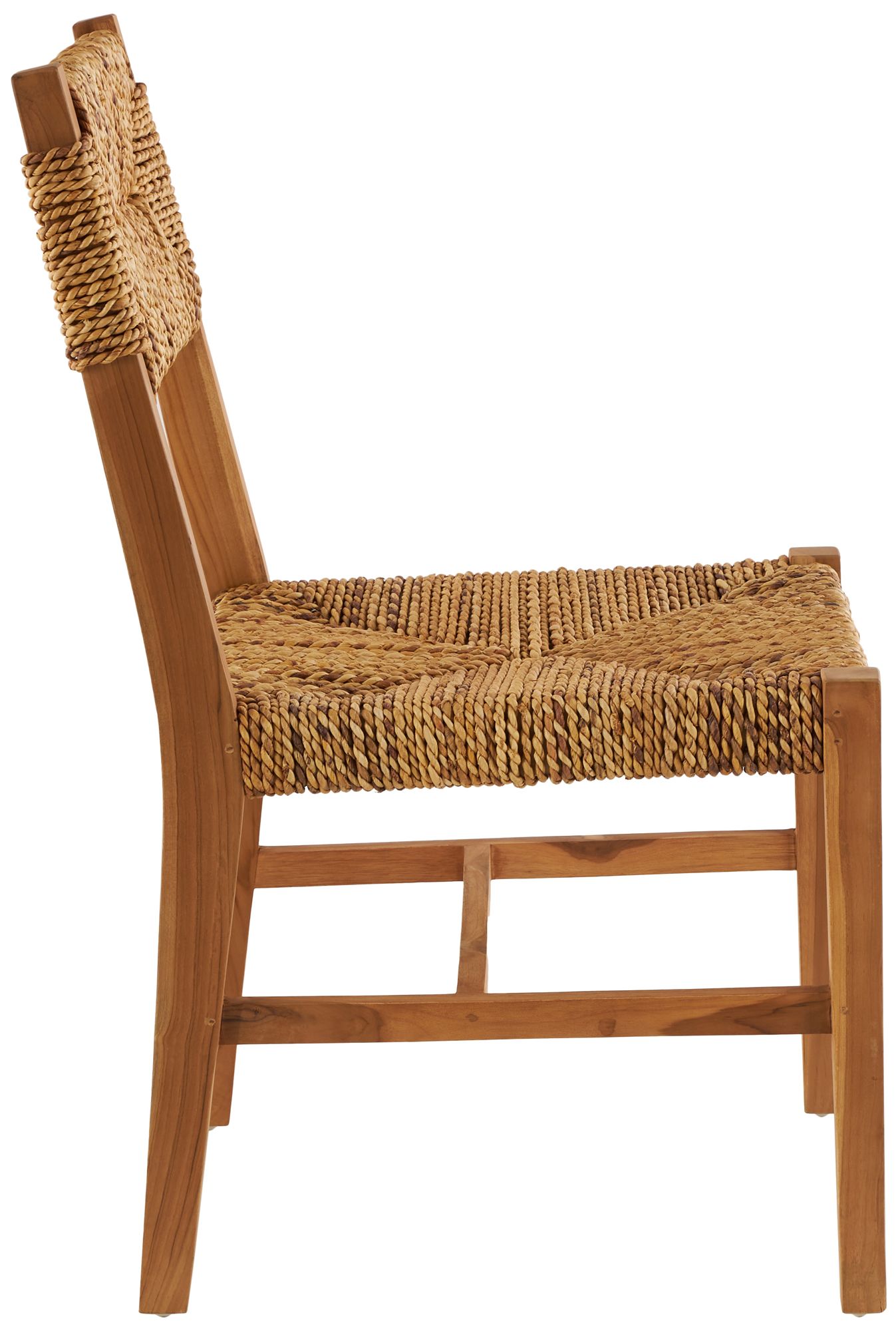 Image 6 Light Brown Teak Wood Bohemian Accent Chair, S/2 19"W, 34"H more views