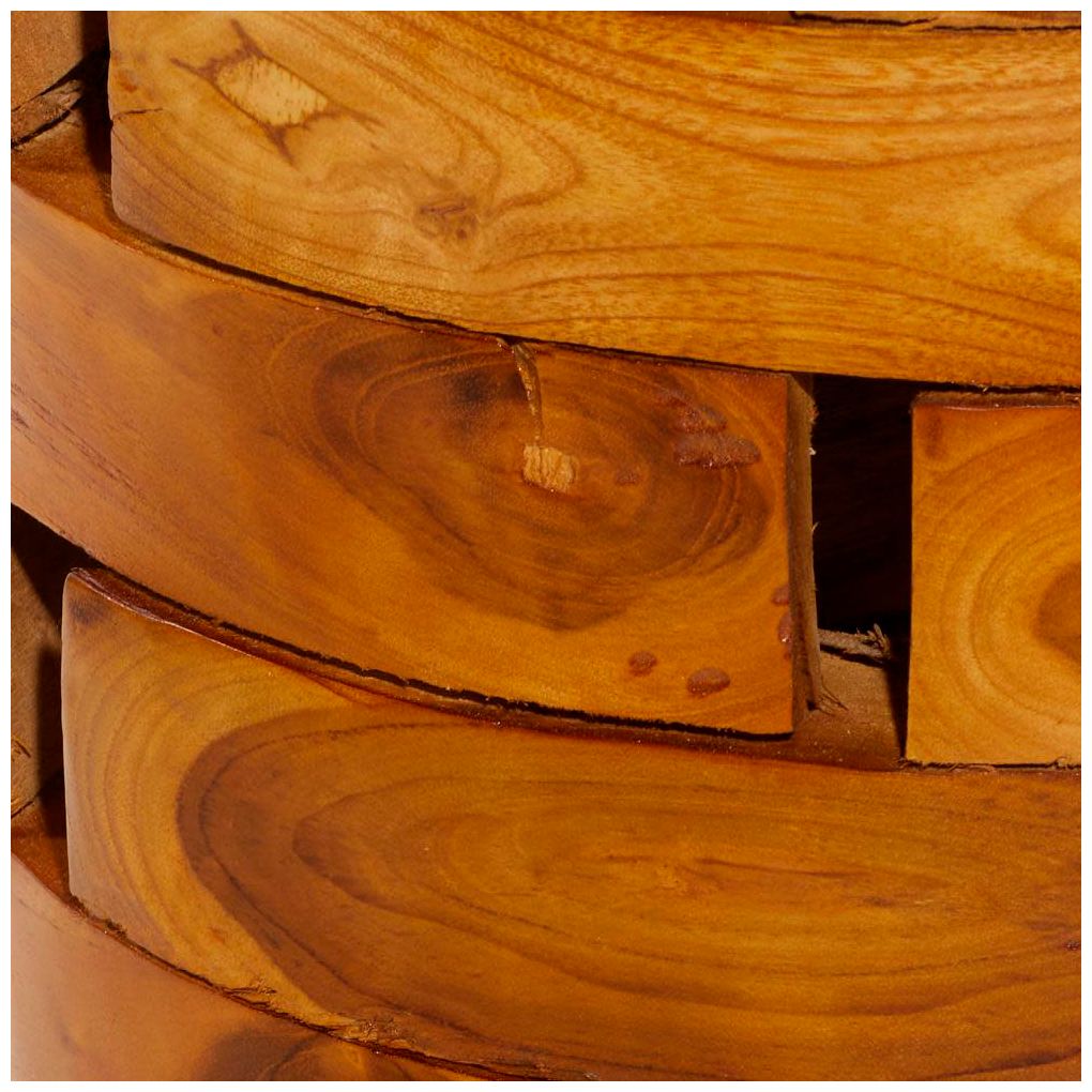 Image 4 Light Brown Teak Wood Contemporary Accent Table, 14" x 14" x 18" more views