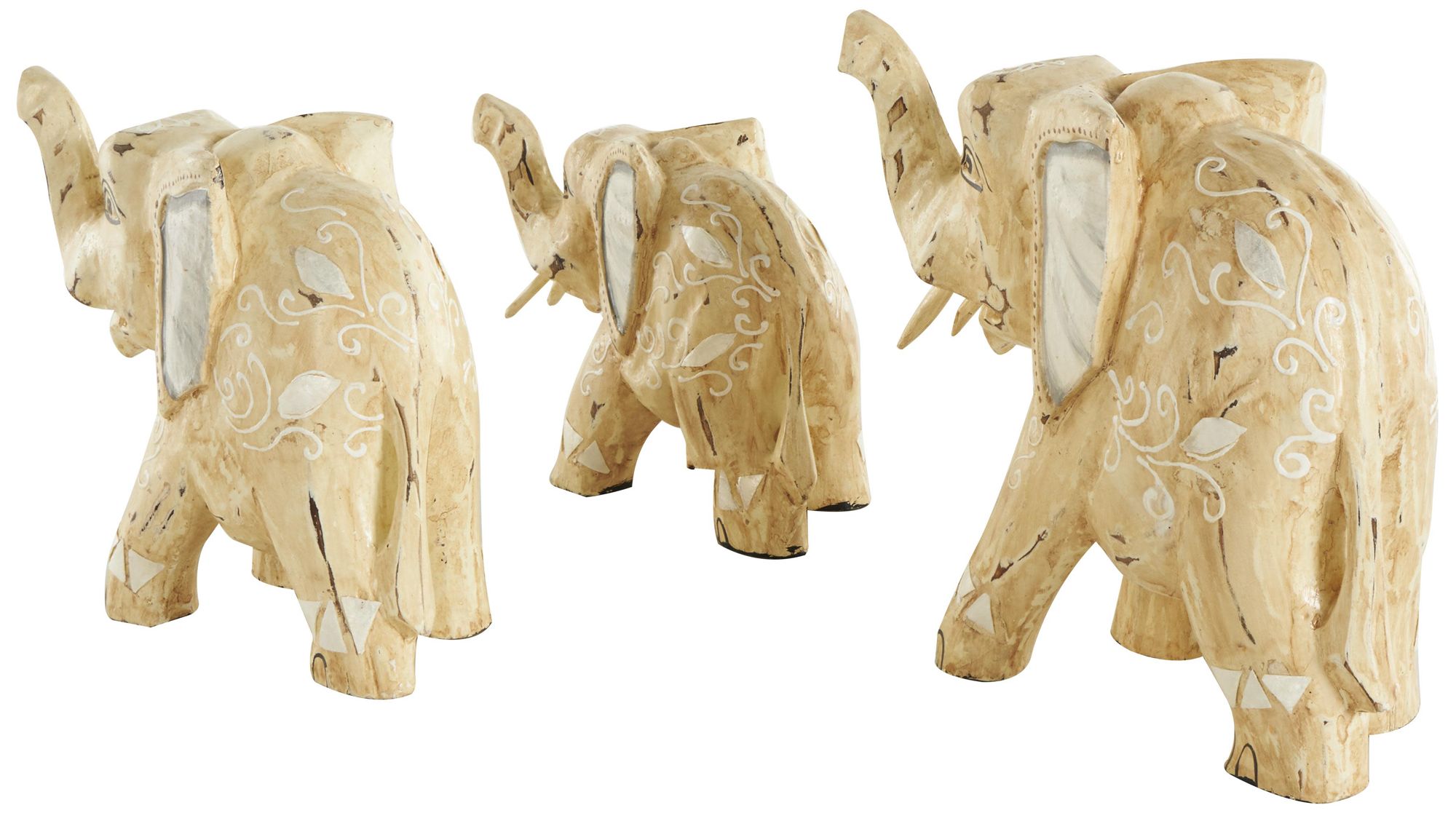 Image 5 Light Brown Wood Eclectic Sculpture, S/3 9", 8", 6"H more views