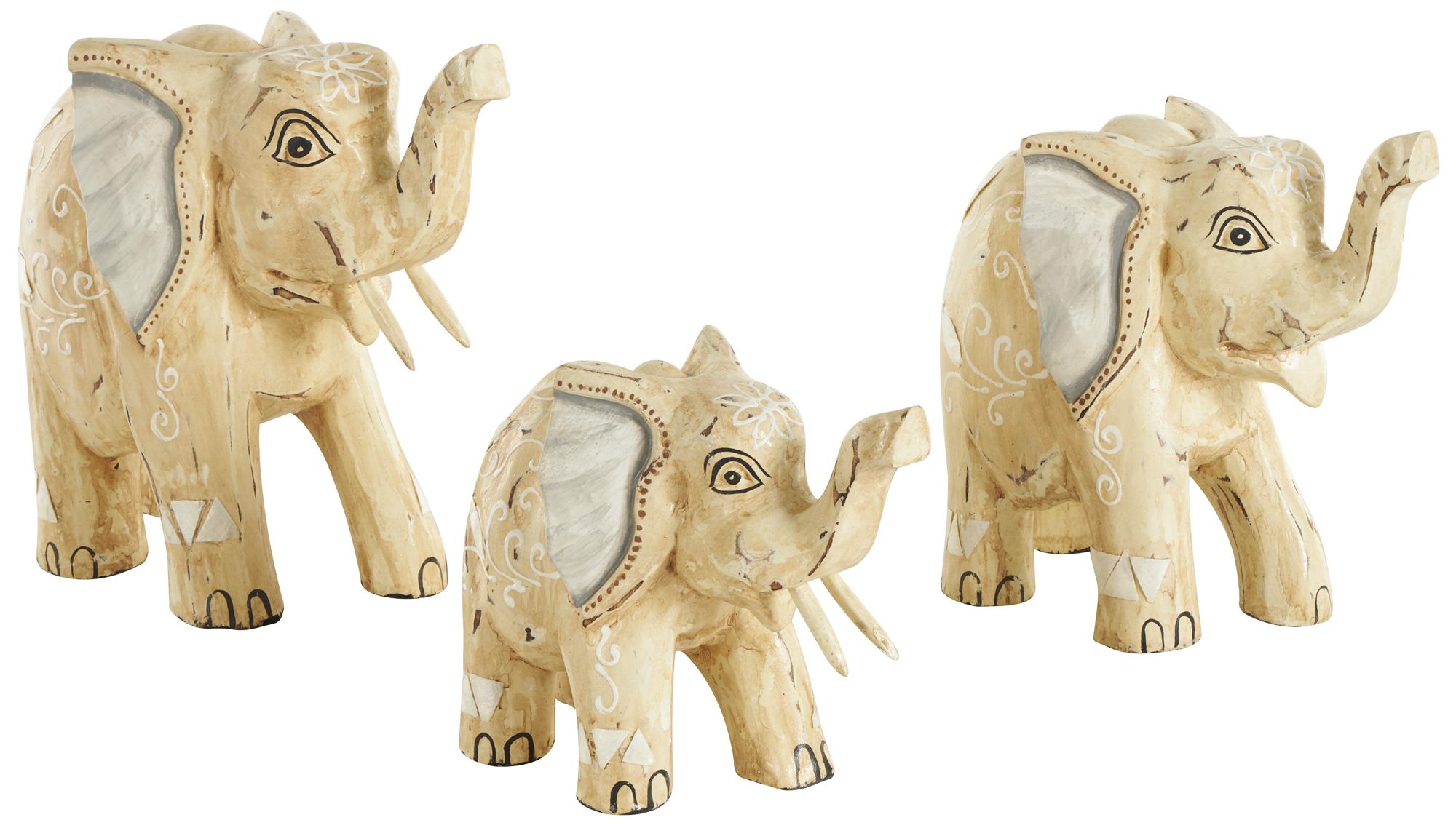 Image 6 Light Brown Wood Eclectic Sculpture, S/3 9", 8", 6"H more views