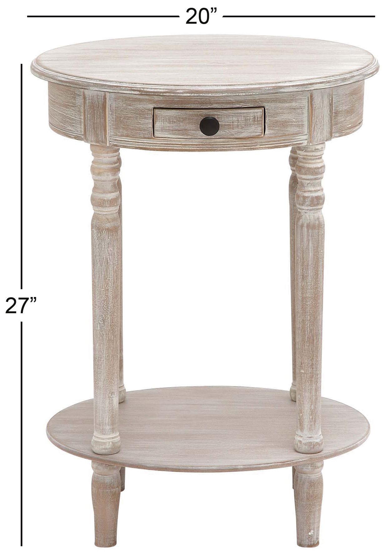 Image 6 Light Brown Wood Farmhouse Accent Table, 20" x 15" x 27" more views