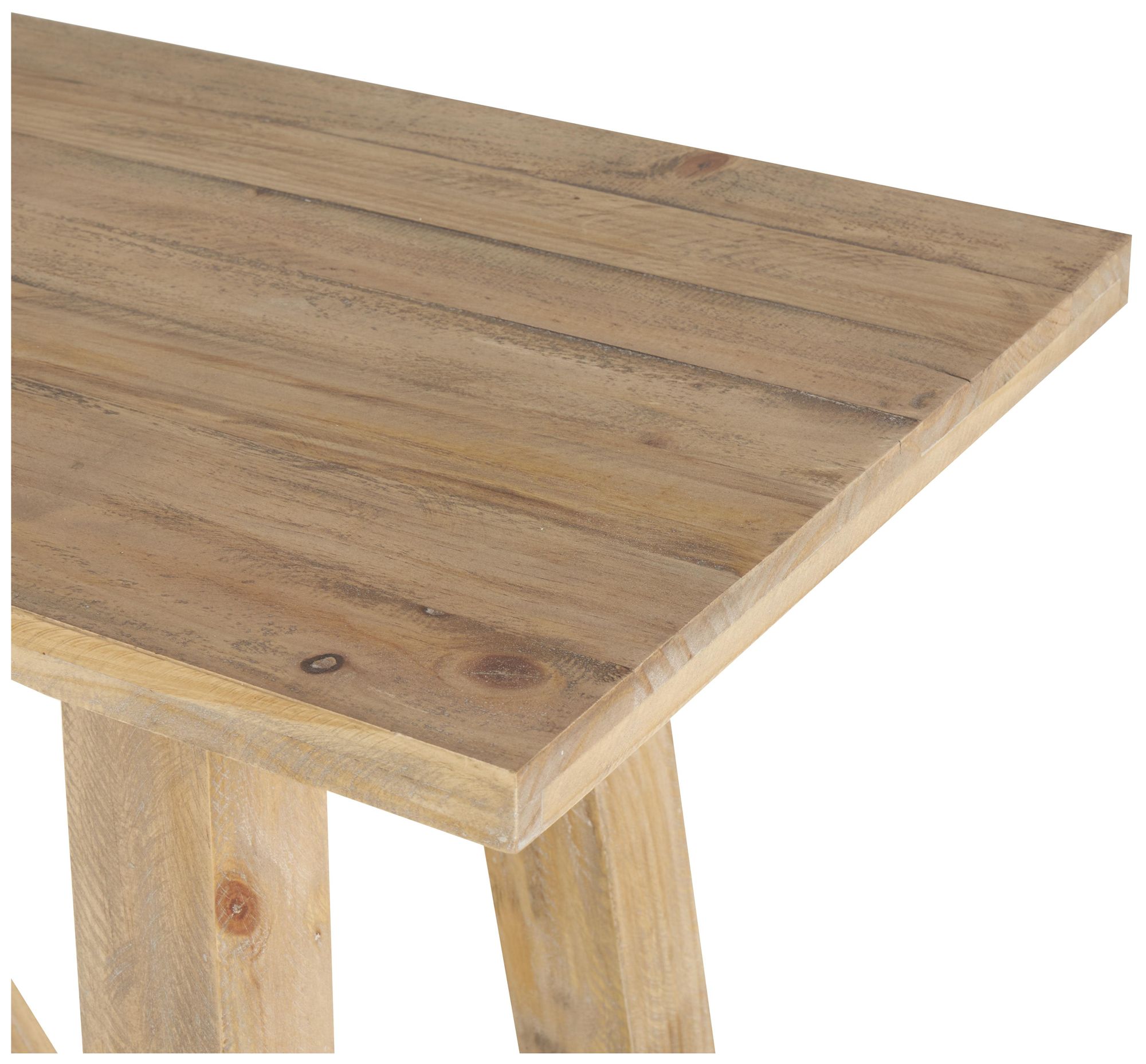 Image 3 Light Brown Wood Farmhouse Console Table, 59" x 19" x 32" more views