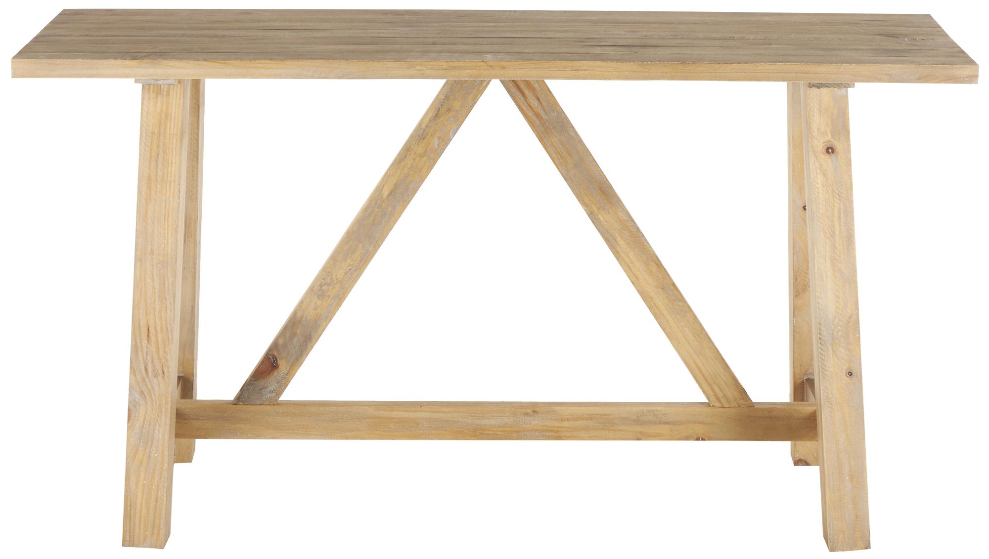 Image 6 Light Brown Wood Farmhouse Console Table, 59" x 19" x 32" more views