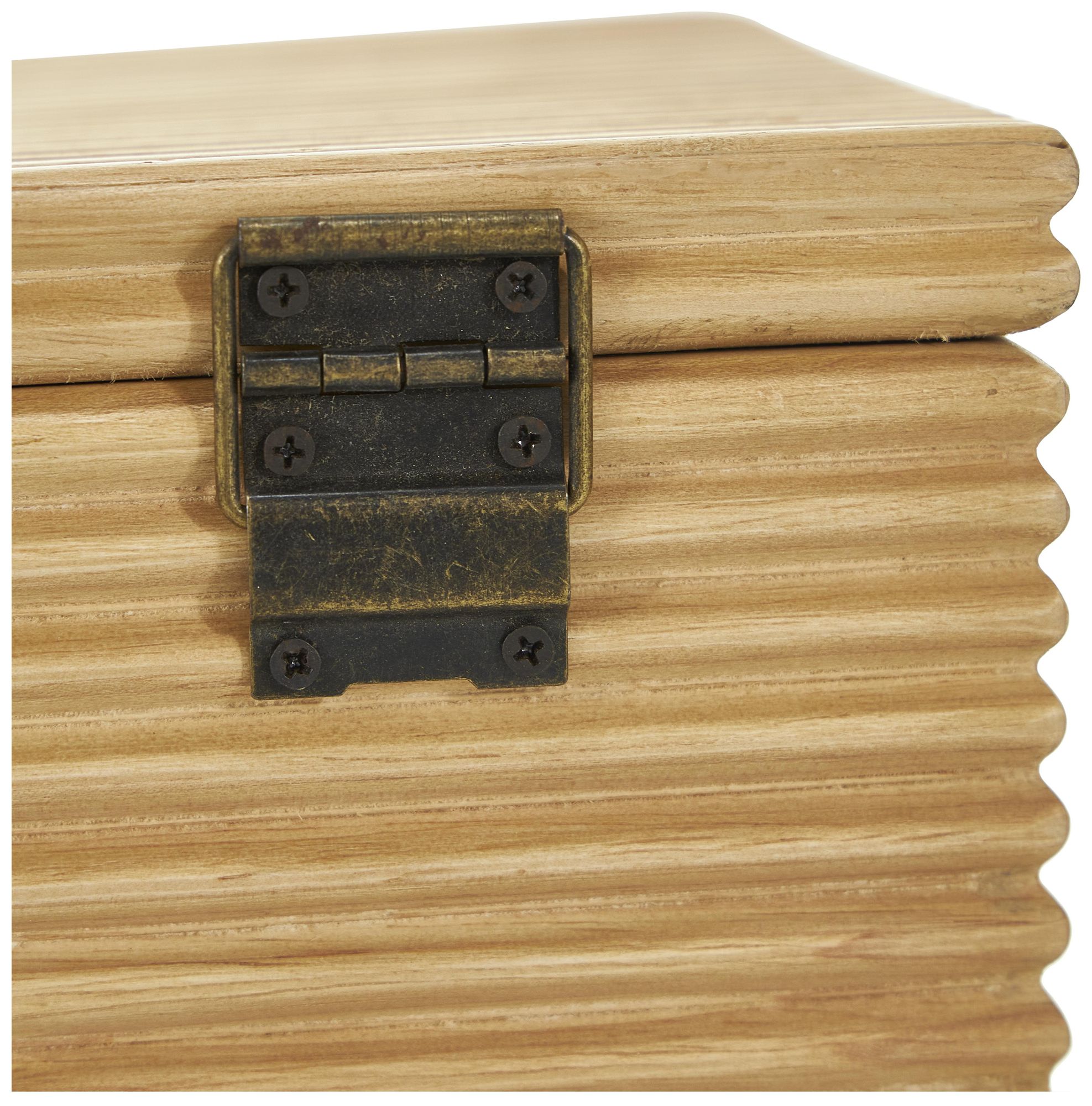 Image 4 Light Brown Wood Modern Box, S/2 19", 16"W more views