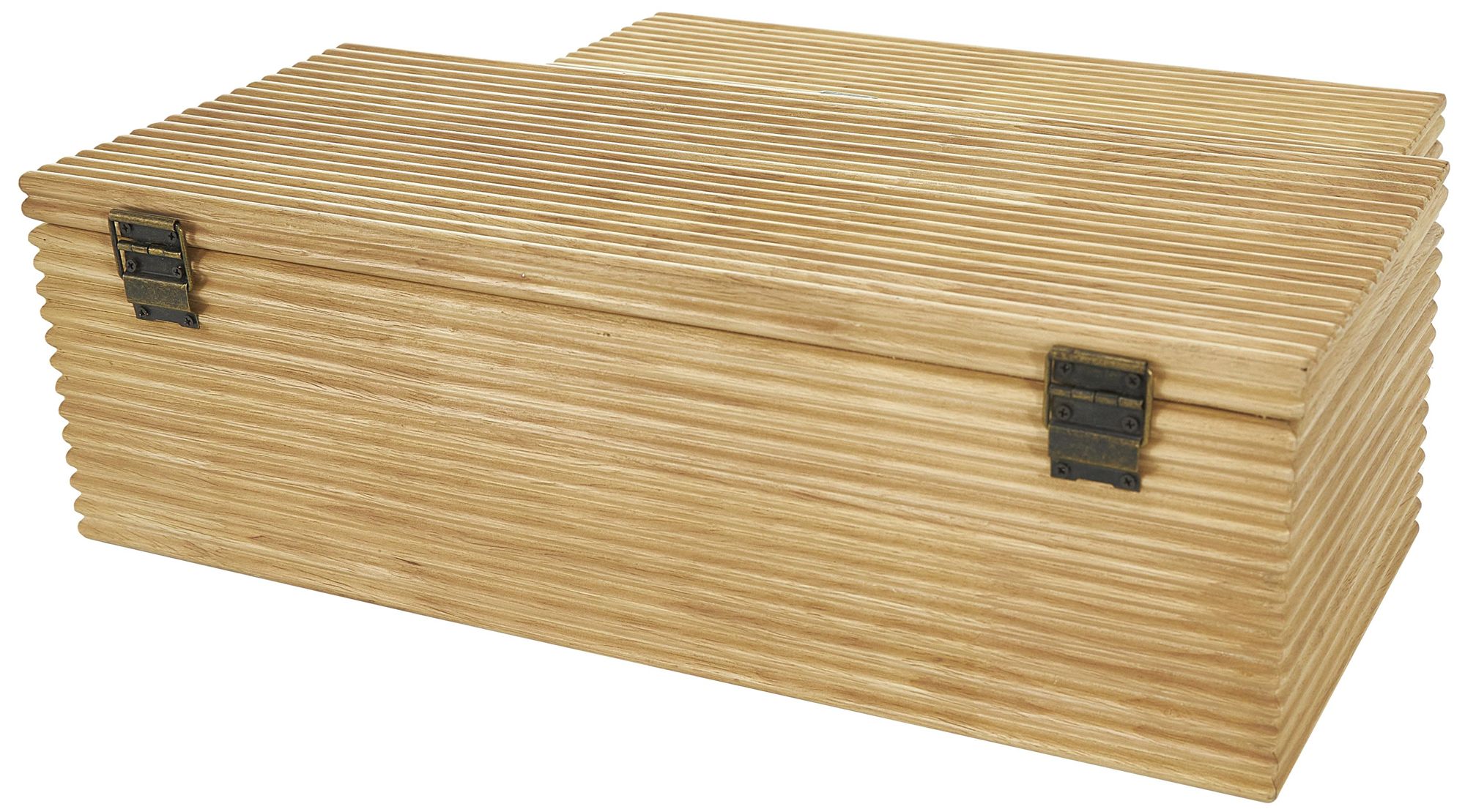 Image 5 Light Brown Wood Modern Box, S/2 19", 16"W more views