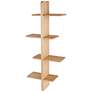 Light Brown Wood Modern Wall Shelf, 15" x 8" x 44"