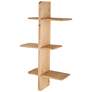 Light Brown Wood Modern Wall Shelf, 19" x 8" x 33"