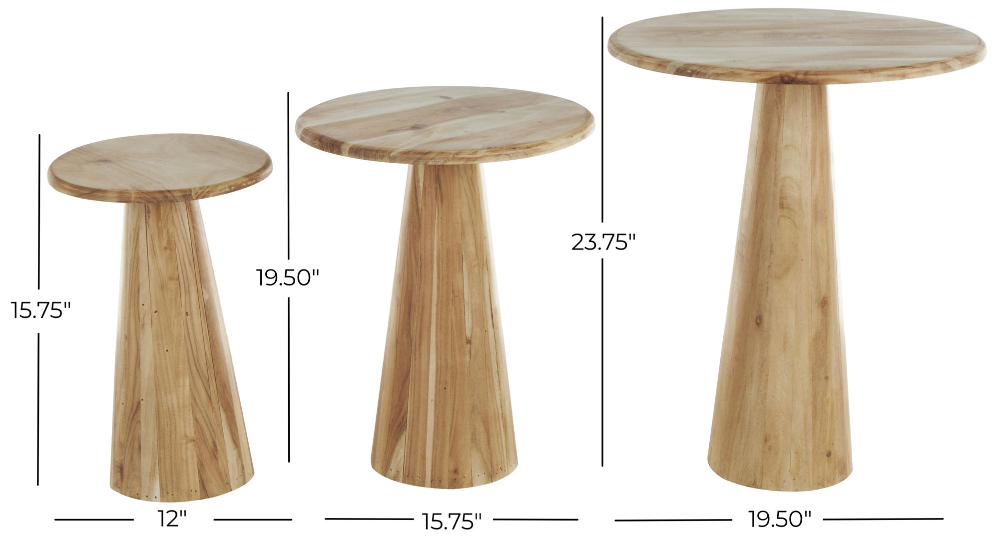 Image 7 Light Brown Wood Traditional Accent Tabl more views