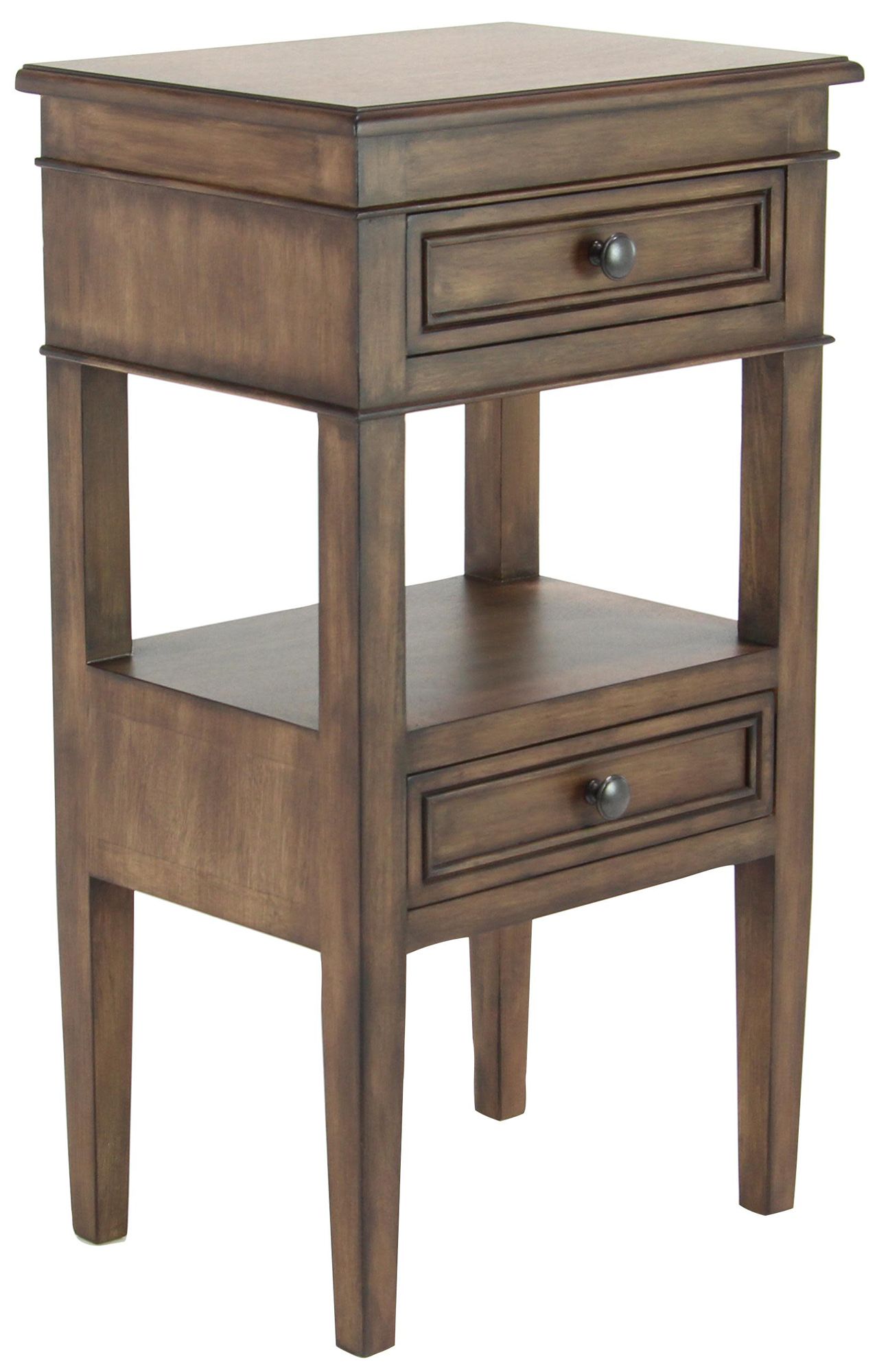 Image 2 Light Brown Wood Traditional Accent Table, 16" x 12" x 29"