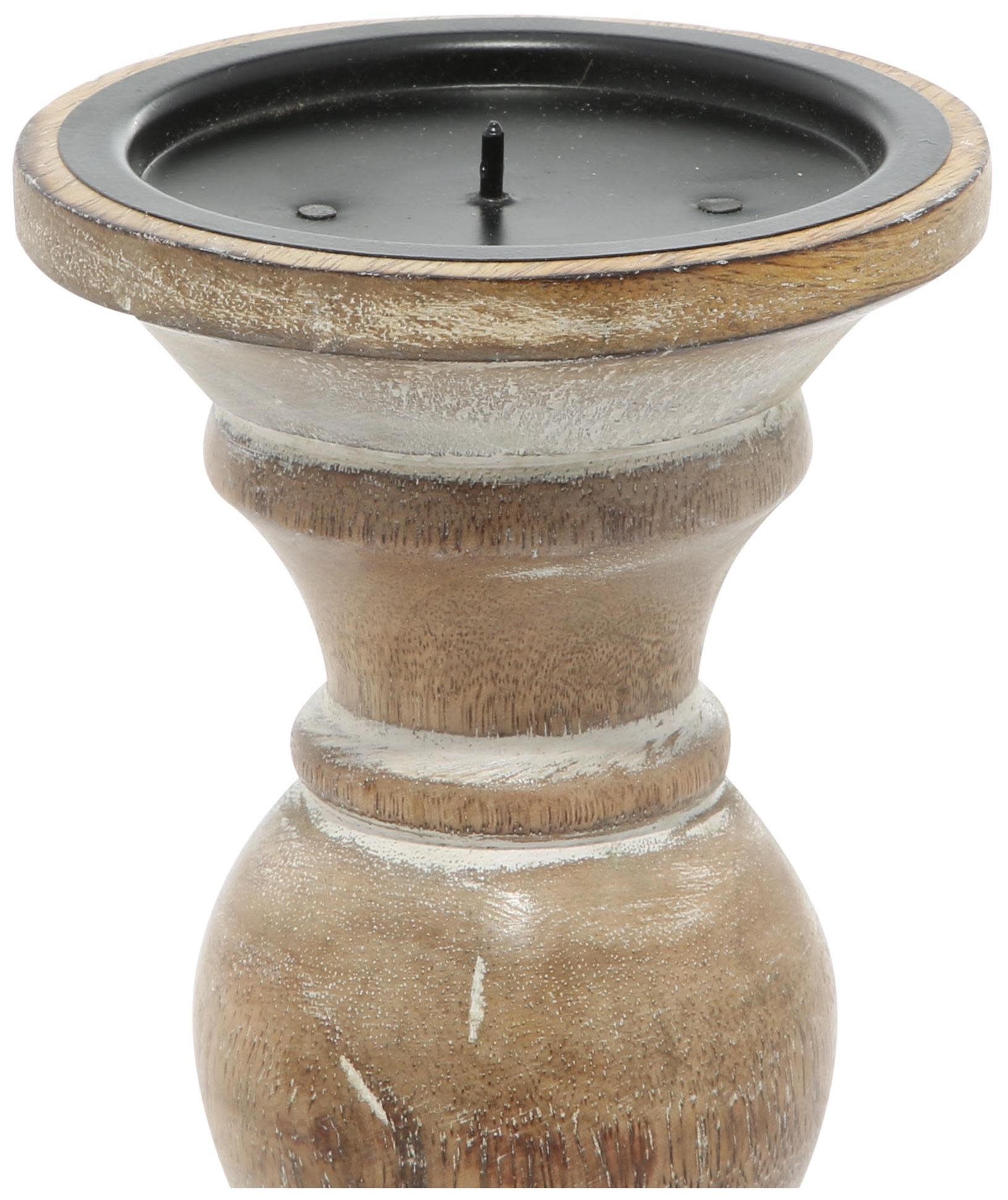 Image 3 Light Brown Wood Traditional Candle Hold more views