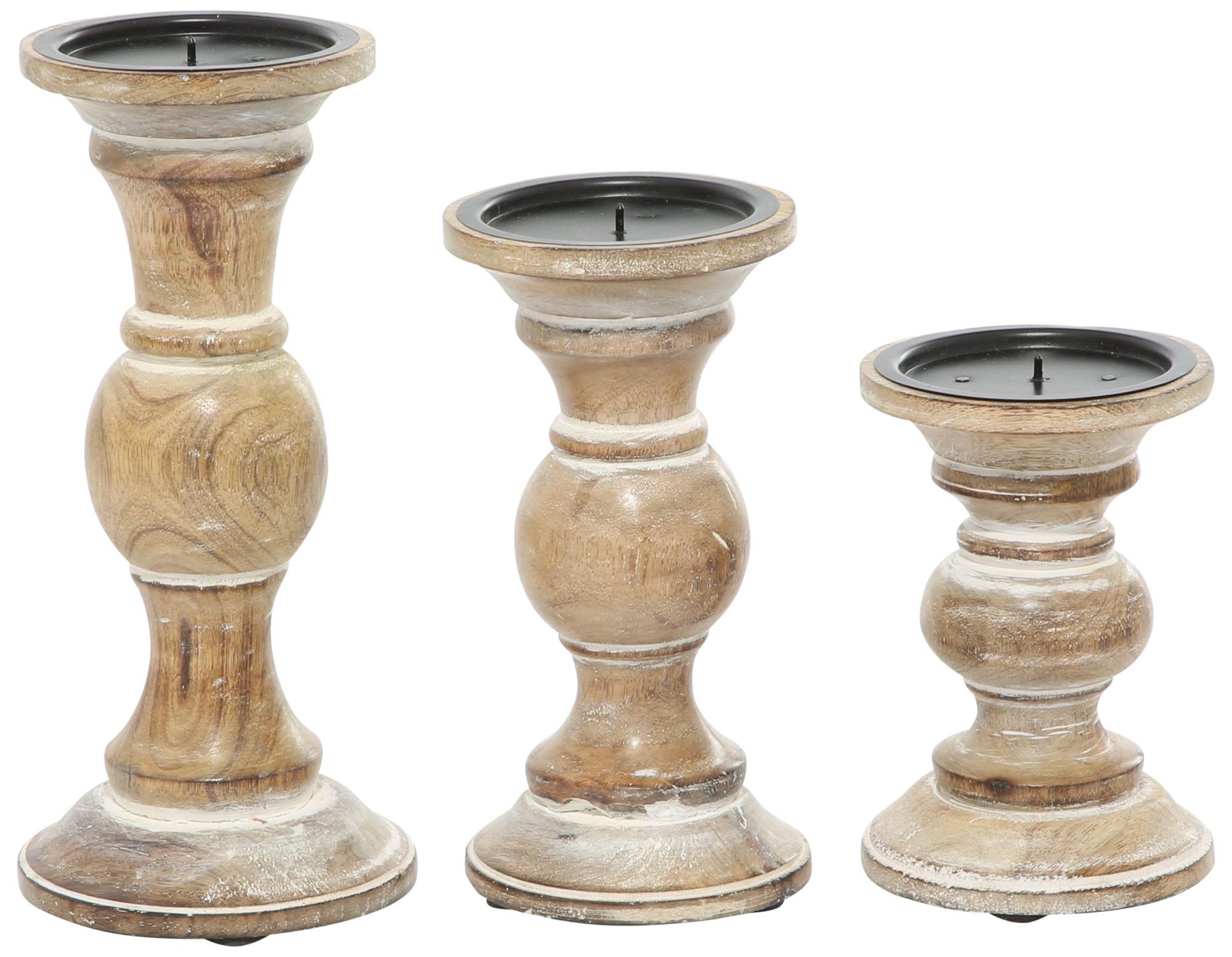 Image 5 Light Brown Wood Traditional Candle Hold more views
