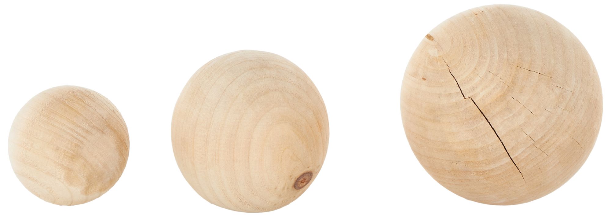 Image 2 Light Brown Wood Traditional Orbs & Vase Filler, S/3 5", 4", 3"D