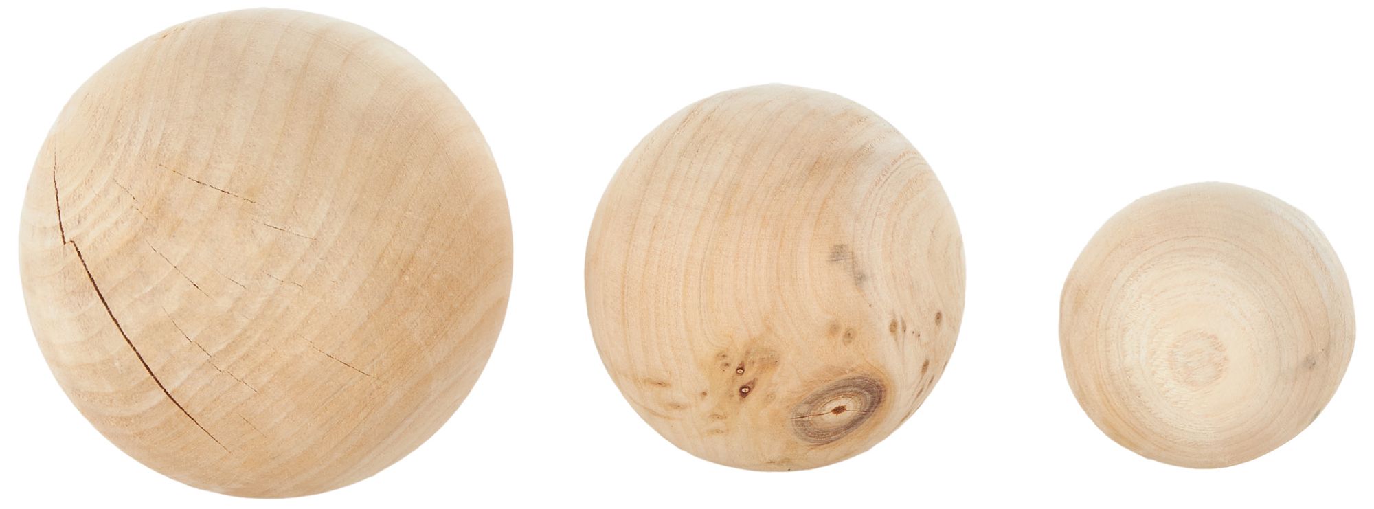 Image 5 Light Brown Wood Traditional Orbs & Vase Filler, S/3 5", 4", 3"D more views