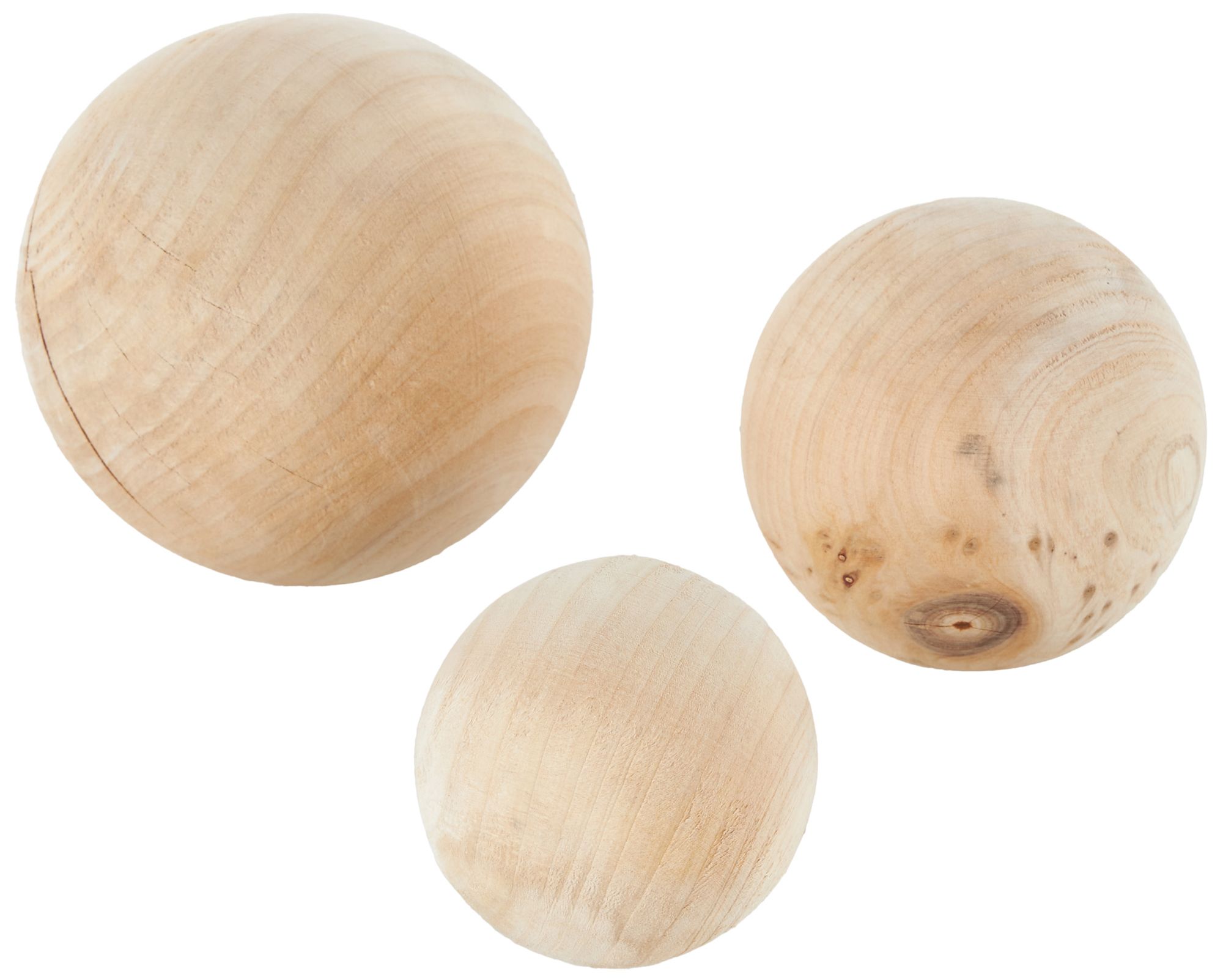 Image 6 Light Brown Wood Traditional Orbs & Vase Filler, S/3 5", 4", 3"D more views