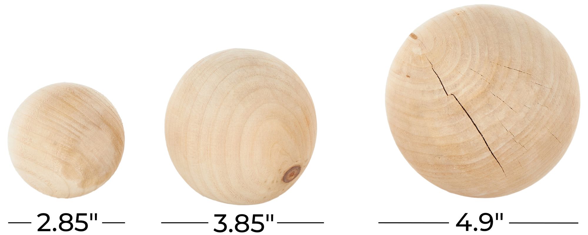 Image 7 Light Brown Wood Traditional Orbs & Vase Filler, S/3 5", 4", 3"D more views