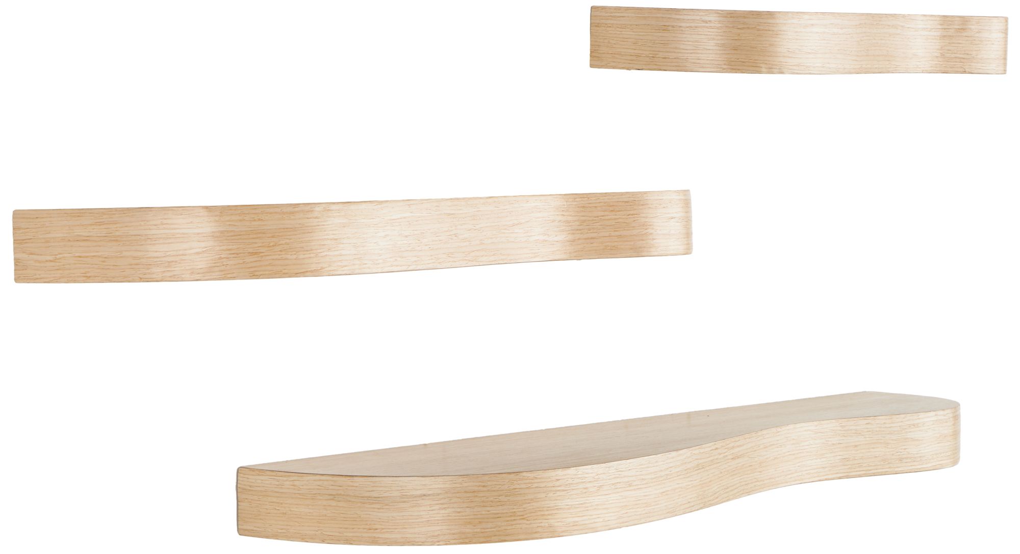 Image 6 Light Brown Wood Traditional Wall Shelf, S/3 30", 24", 24"W more views