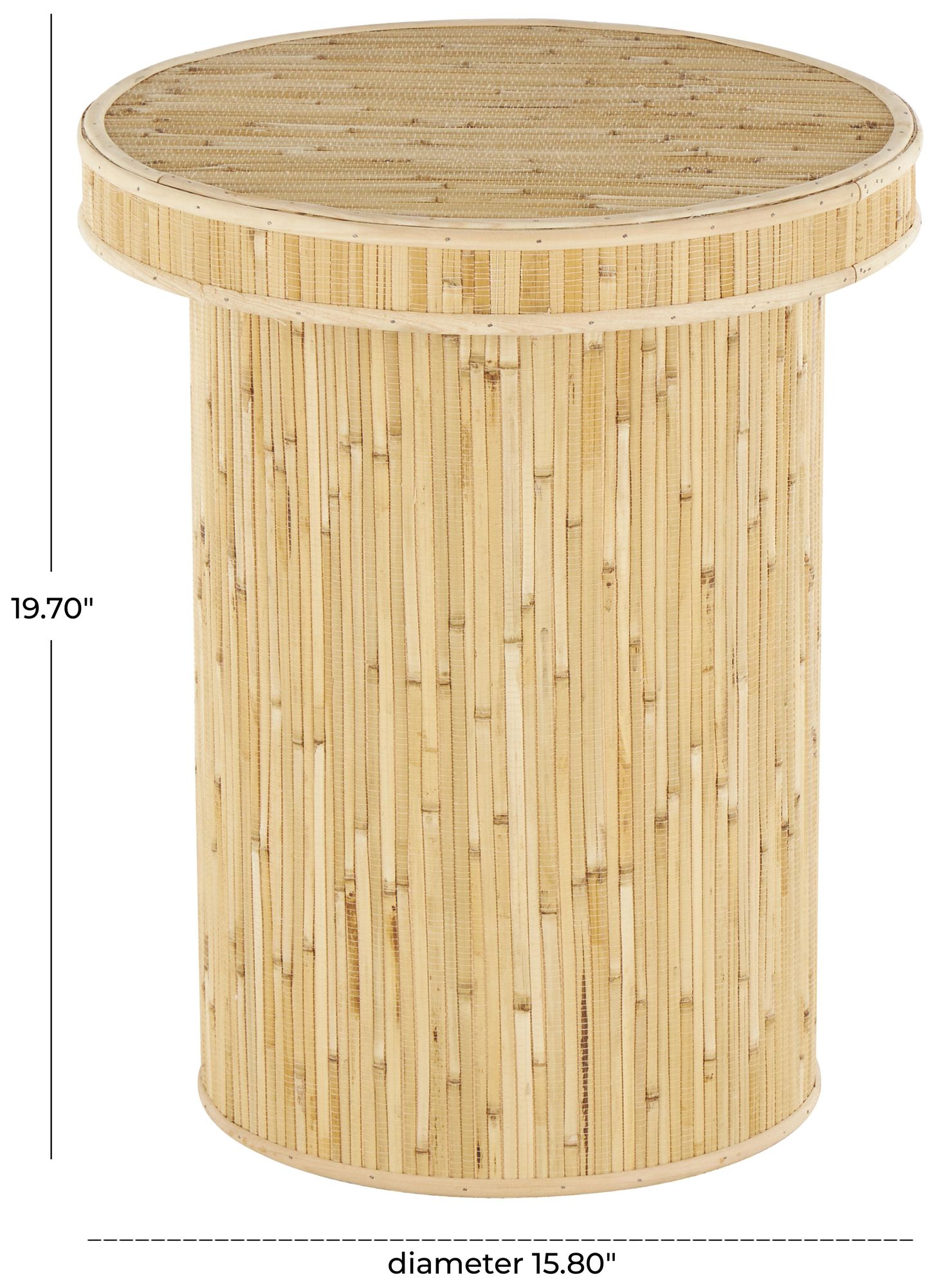 Image 7 Light Brown Wooden Contemporary Accent Table, 16" x 16" x 20" more views