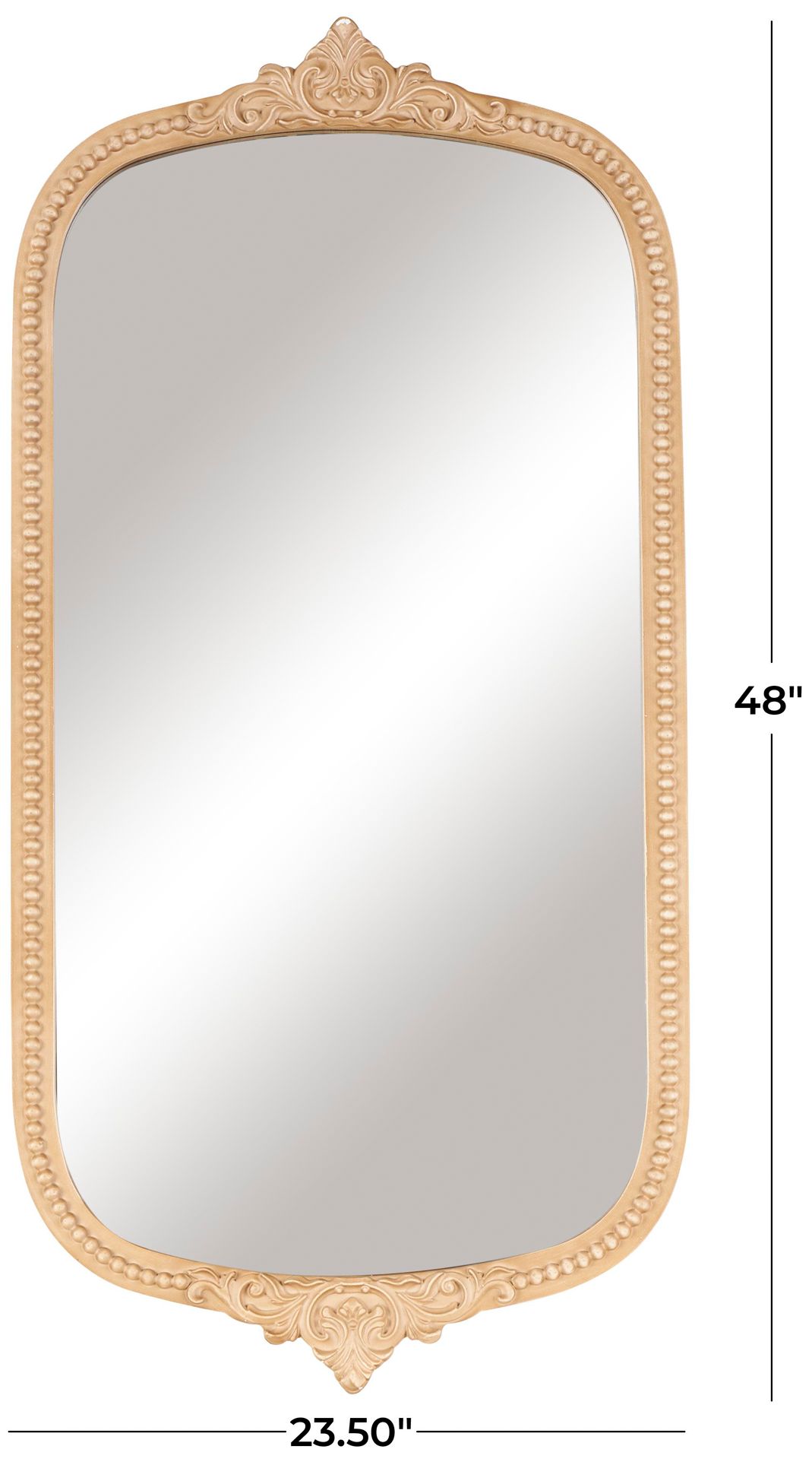 Image 7 Light Brown Wooden Modern Farmhouse Wall Mirror, 24" x 1" x 48" more views