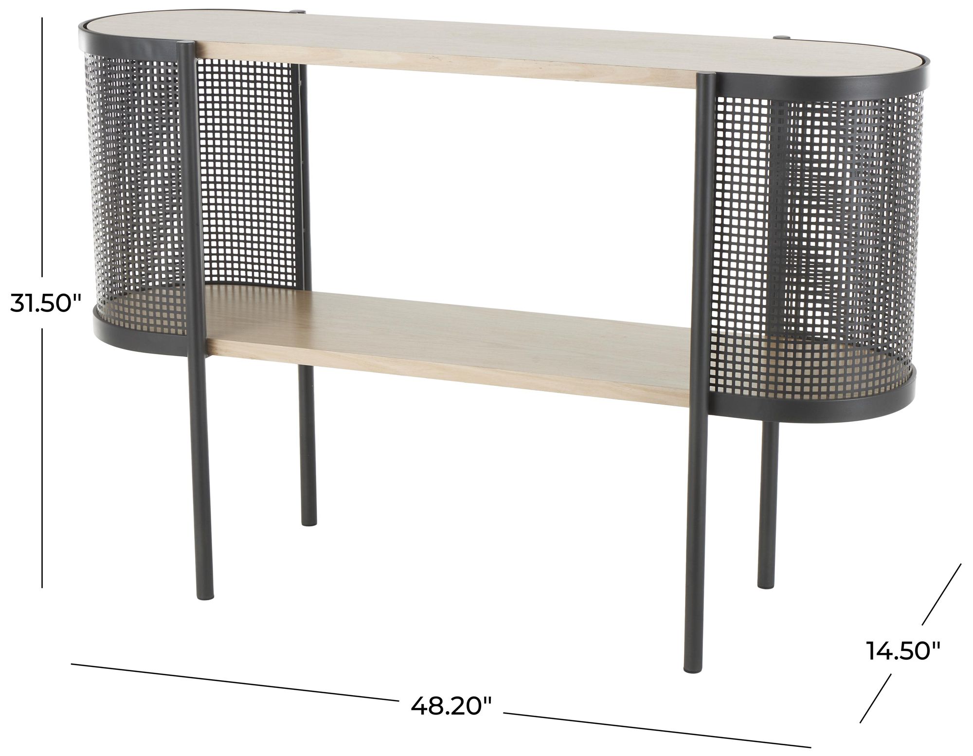 Image 7 Light Brown Wooden Traditional Console Table, 48" x 15" x 32" more views