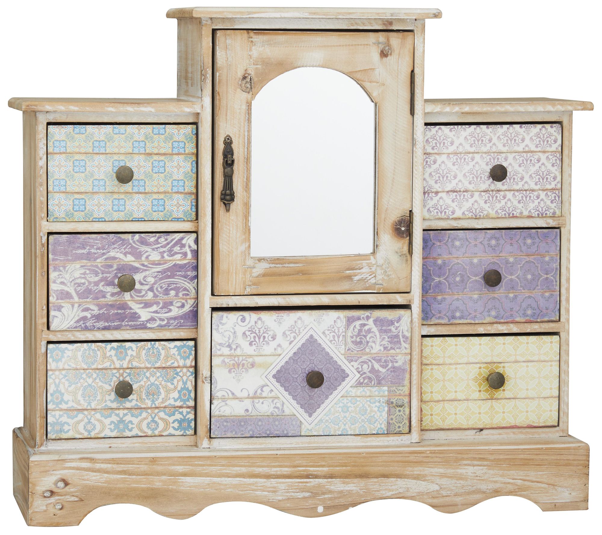 Image 2 Light Brown Wooden Vintage Jewelry Box, 18" x 6" x 16"