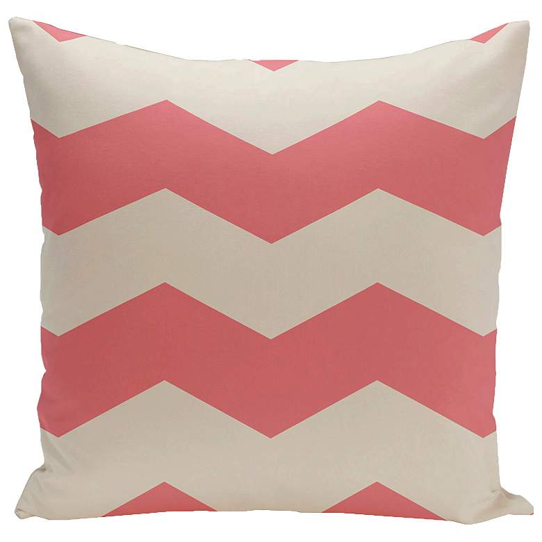 Image 1 Light Coral Pink Chevron 20 inch Square Outdoor Pillow