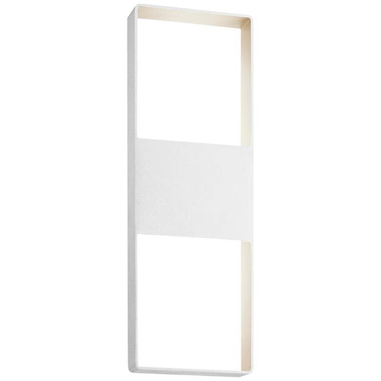 Image 1 Light Frames 21 inchH Textured White LED Outdoor Wall Light