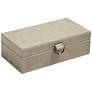 1_Light Gray 10" Wide Marbled Leather D-Ring Decorative Box