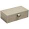 Light Gray 10" Wide Marbled Leather D-Ring Decorative Box