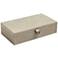 Light Gray 13" Wide Marbled Leather D-Ring Decorative Box