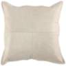 Light Gray Leather 22" Square Decorative Pillow