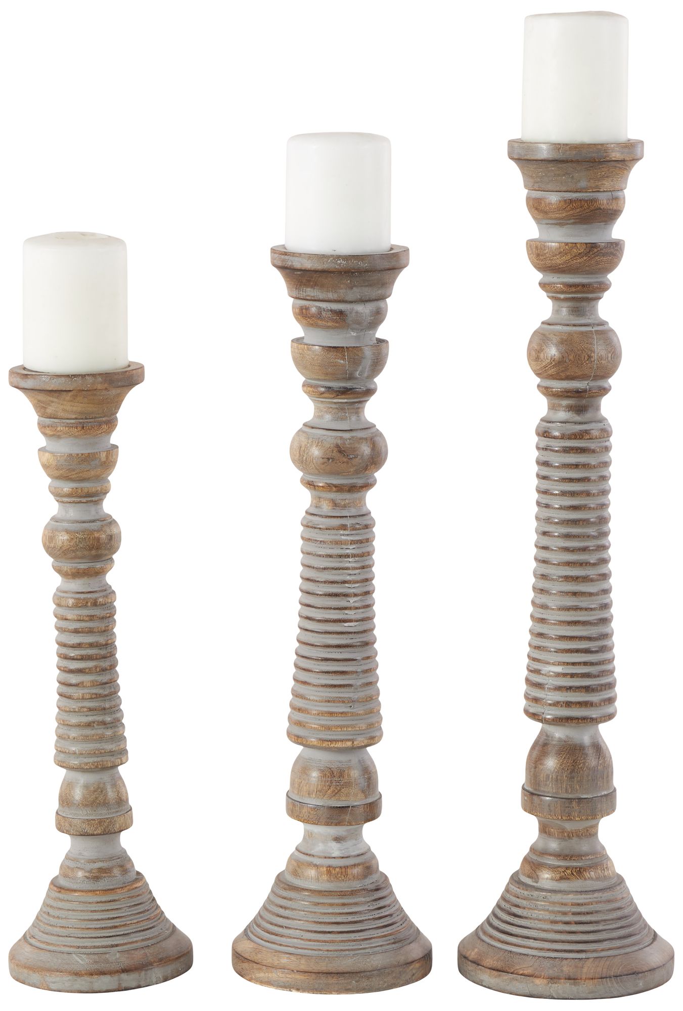 Image 2 Light Gray Mango Wood Traditional Candle