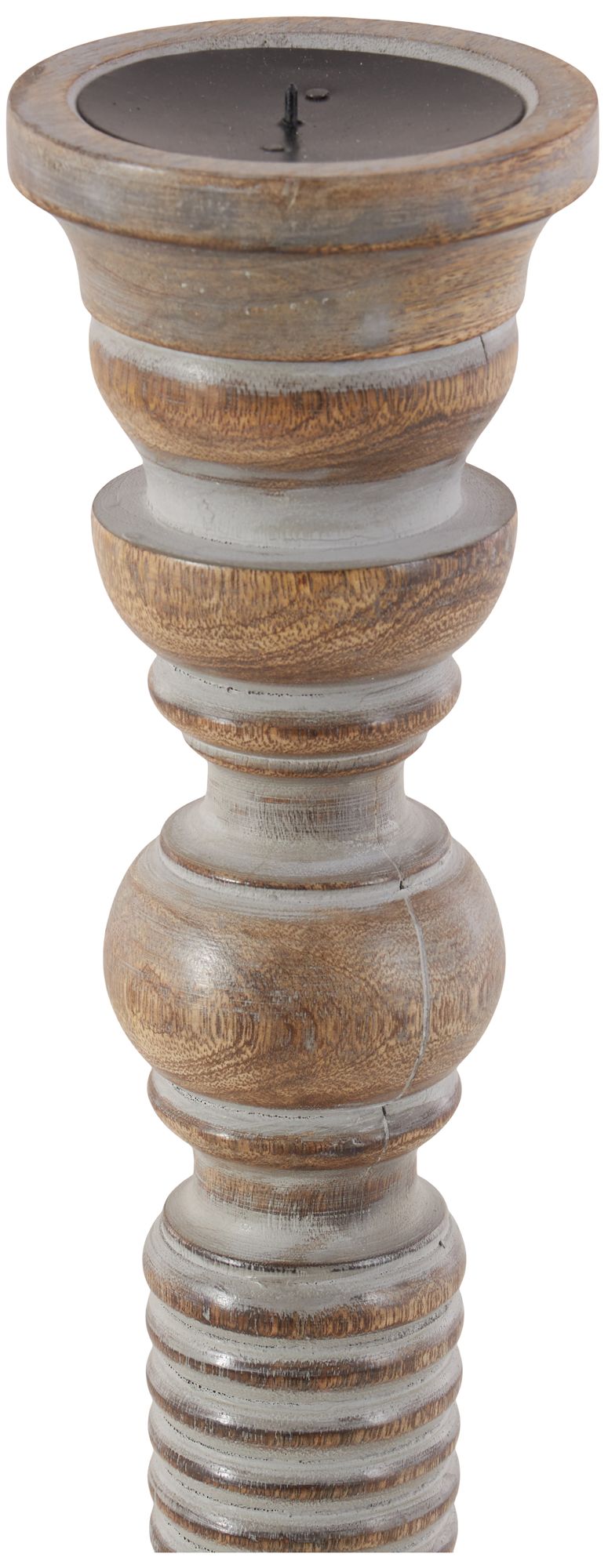 Image 4 Light Gray Mango Wood Traditional Candle more views