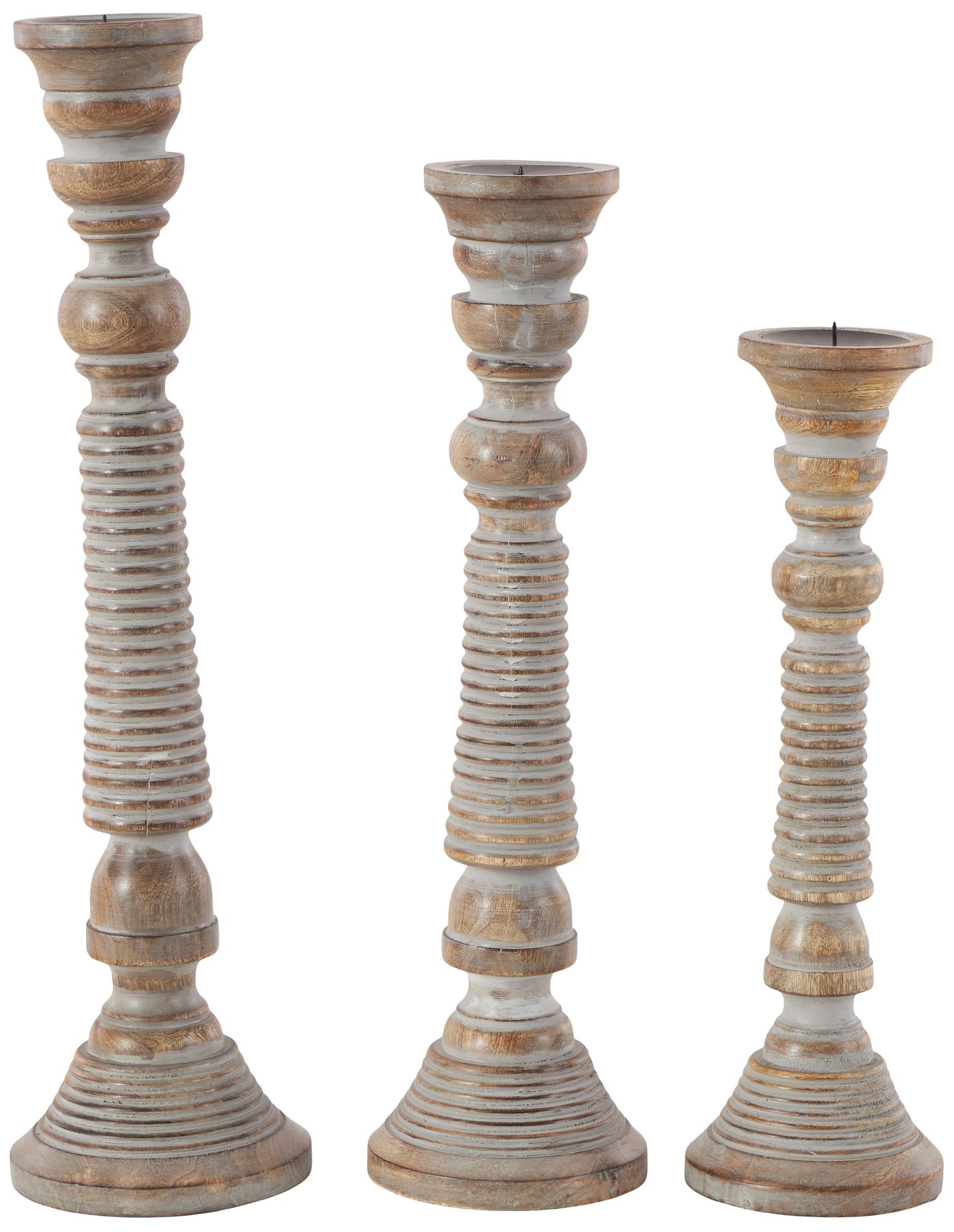 Image 5 Light Gray Mango Wood Traditional Candle more views