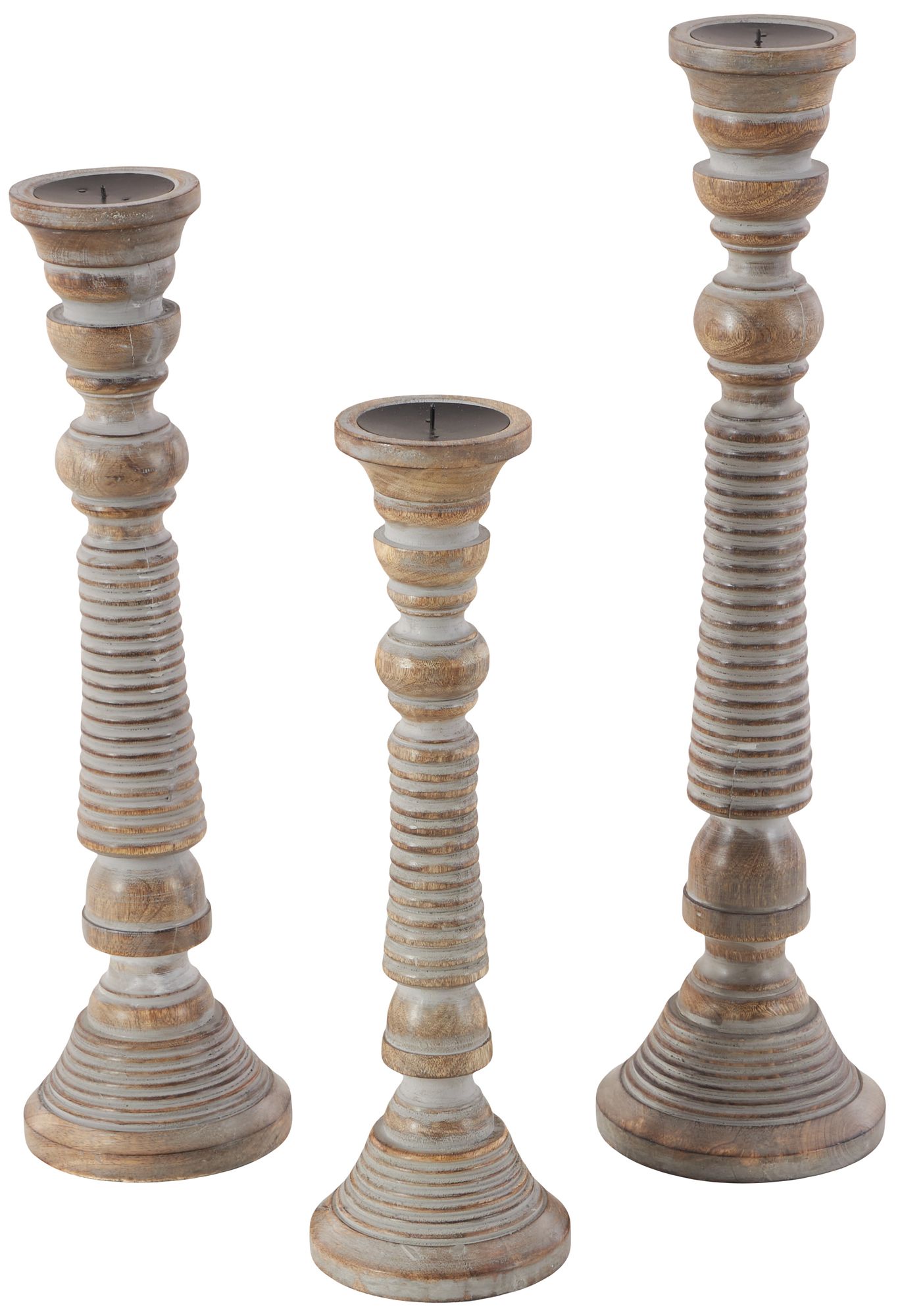 Image 6 Light Gray Mango Wood Traditional Candle more views