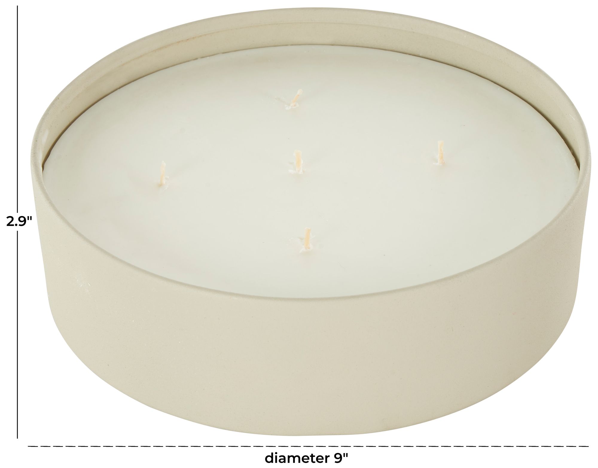 Image 7 Light Gray Metal Modern Candle, 9" x 9" more views